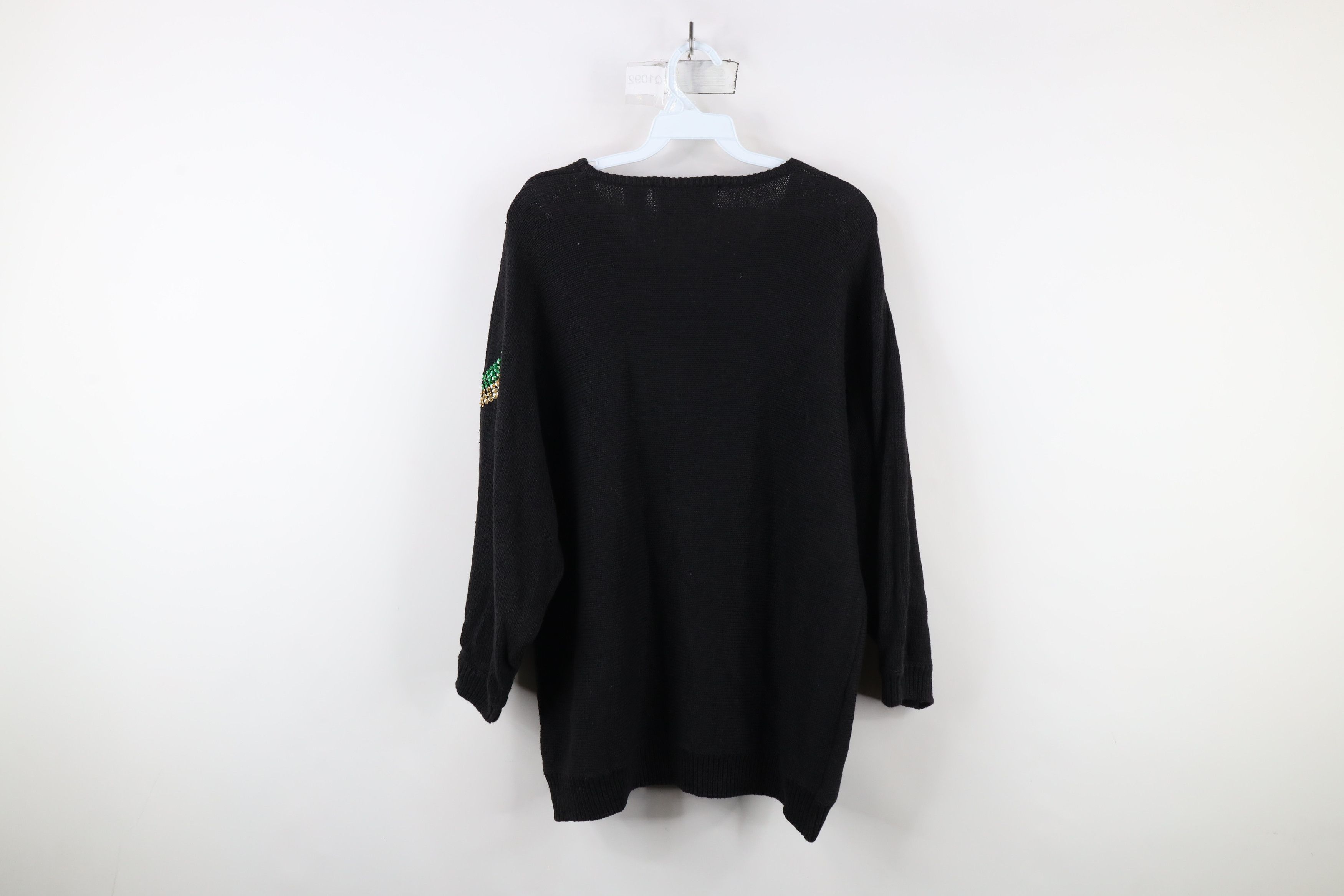 Vintage Deadstock Vintage 90s Streetwear Sequin Knit Sweater Black Size 3XL / US 20-22 - 12 Thumbnail