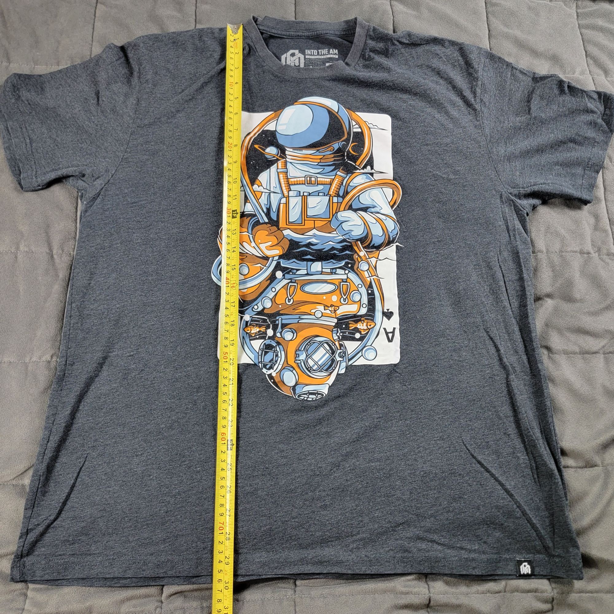 Other Into the AM Mens 2XL Gray Ace Astronaut Short Sleeve T Shirt Size US XXL / EU 58 / 5 - 8 Thumbnail