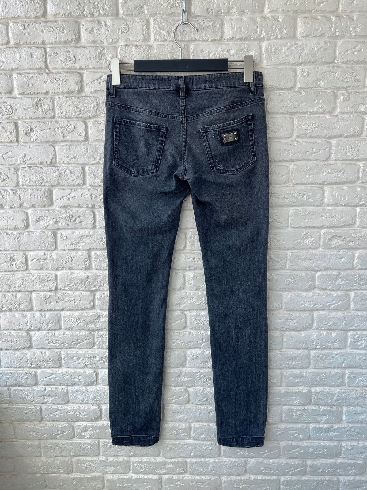 Dolce & Gabbana Dolce&Gabbana Black Logo Denim Slim Jeans Size 26" / US 2 / IT 38 - 1 Thumbnail
