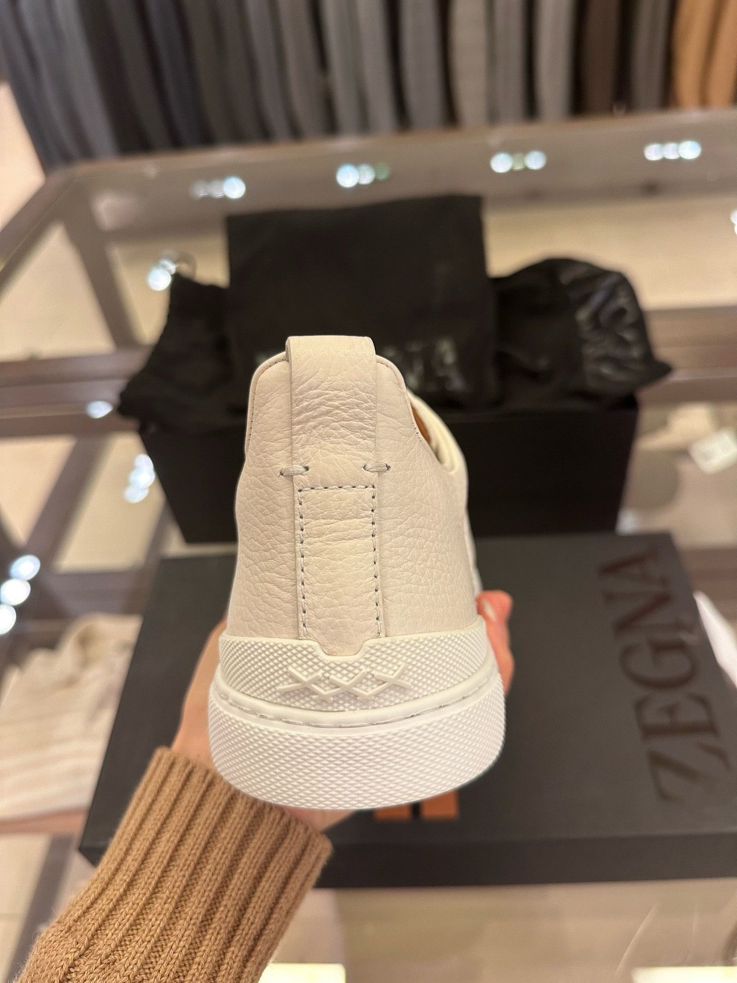 Ermenegildo Zegna Zegna Men's White Leather Sneakers Size US 6 / EU 39 - 7 Thumbnail