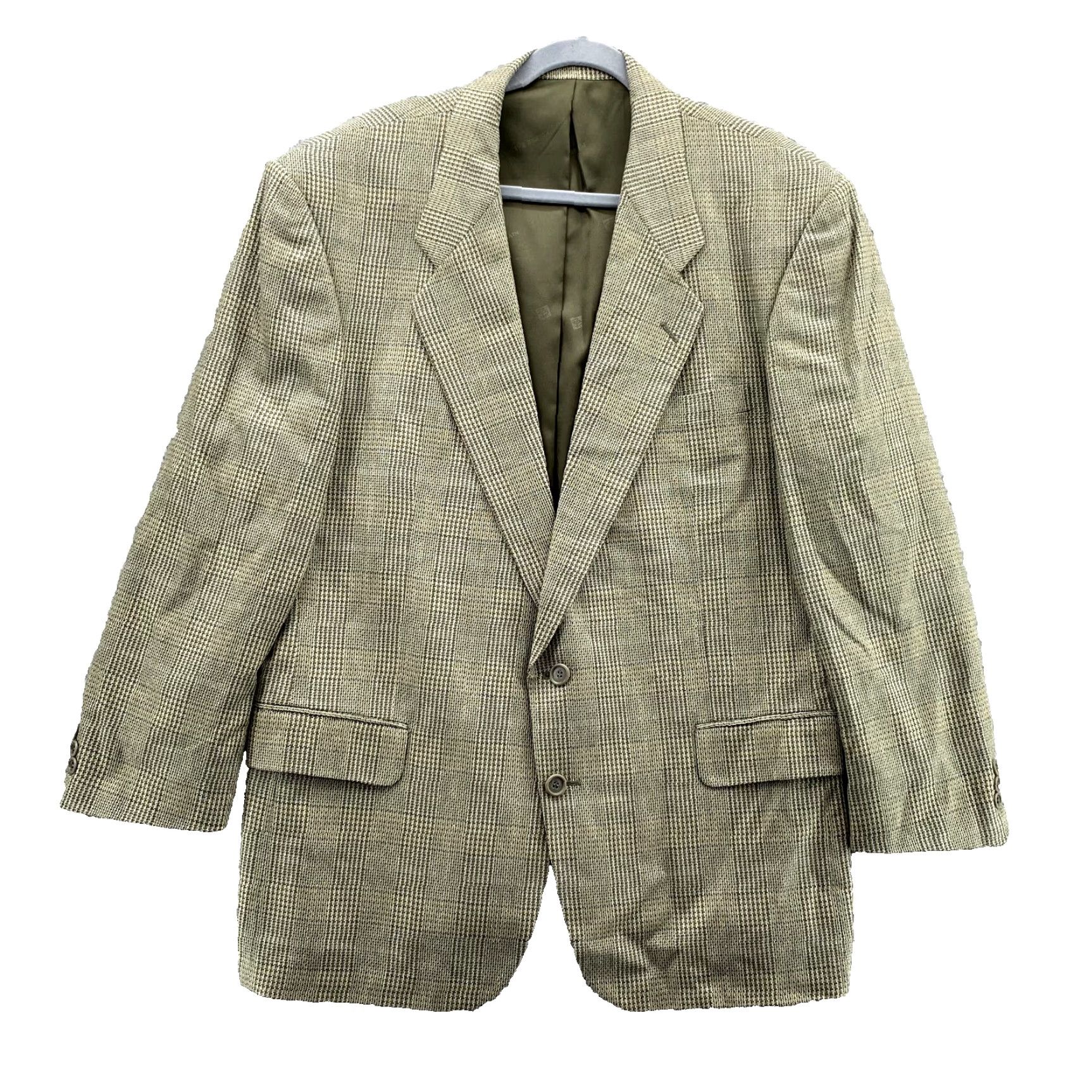 Pierre Balmain Pierre Balmain Jacket Adult 46R Beige Plaid Silk Wool Blazer Sport Coat Men’s Shirt? Size 46R - 2 Thumbnail