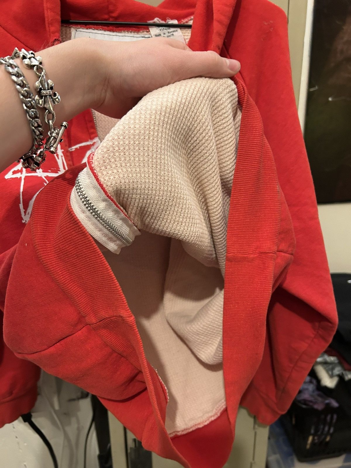 Vintage Red Thermal Lined $pent zip up hoodie Size US M / EU 48-50 / 2 - 4 Thumbnail