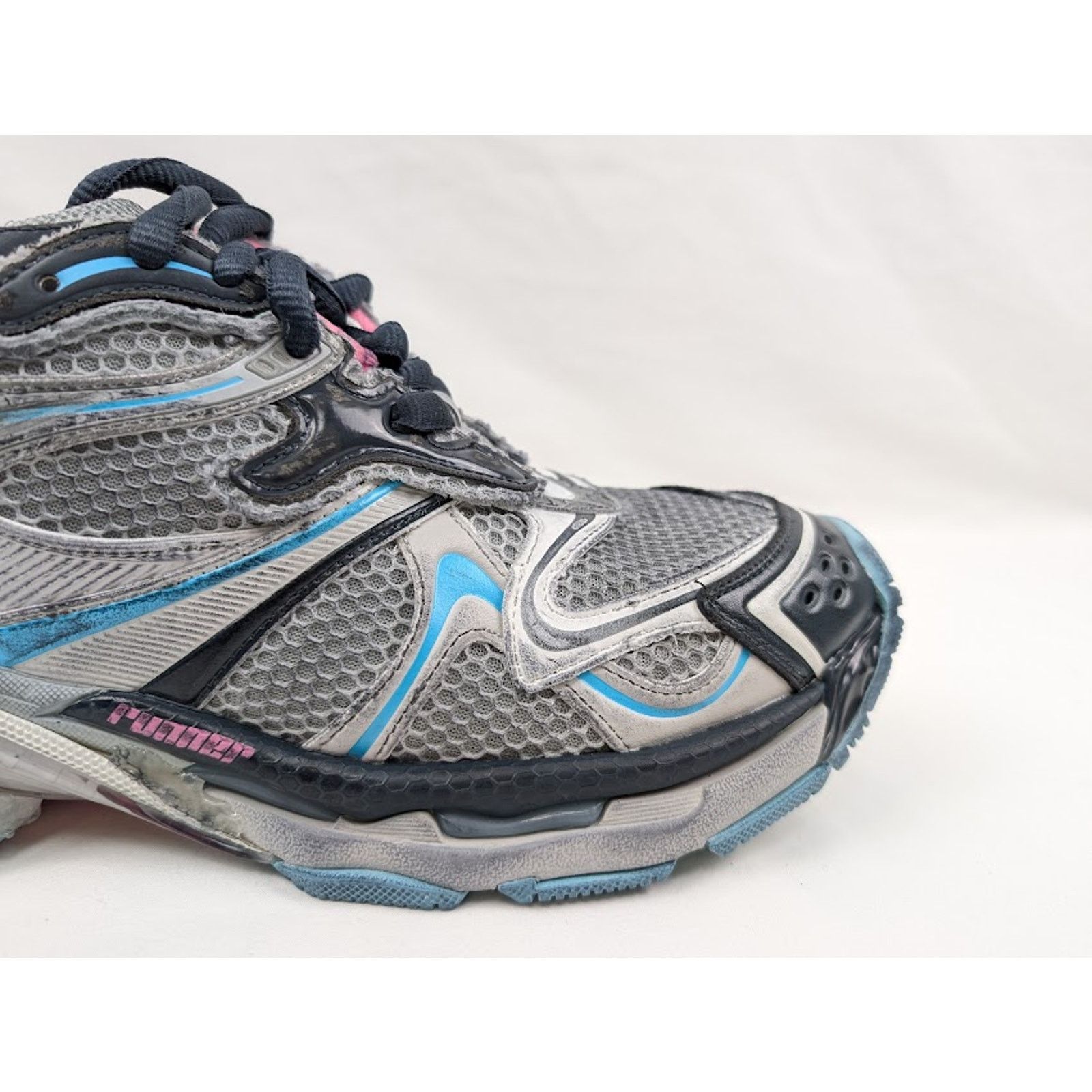 Balenciaga o1rshd1 Runner 2 Mesh/Pu/W Sneakers in Grey/Blue/Pink/Red Size US 13 / EU 46 - 2 Thumbnail