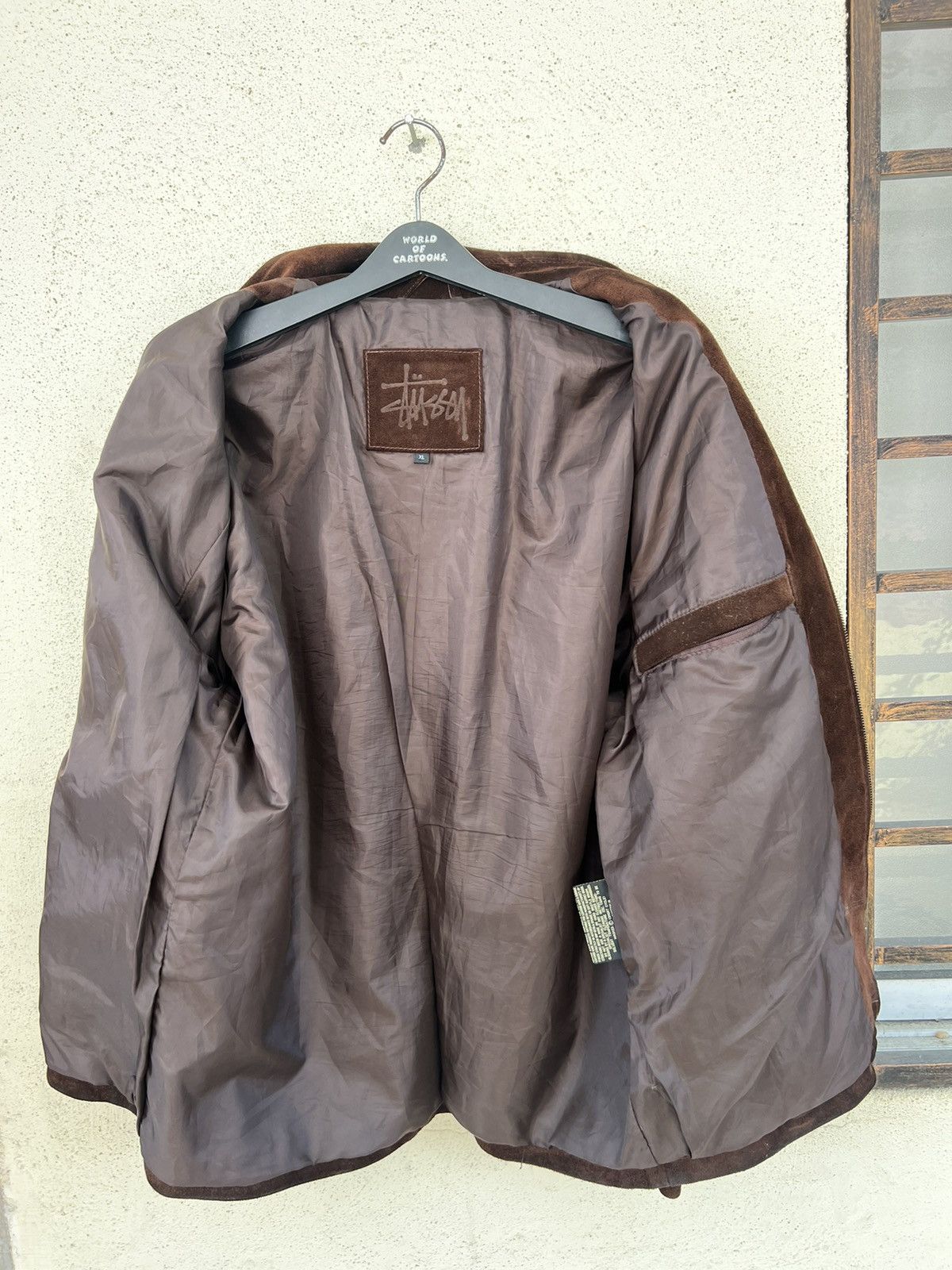 Stussy × Vintage Vintage 90s Stussy Patina Suede Cowhide Leather Jacket Size US XL / EU 56 / 4 - 18 Thumbnail