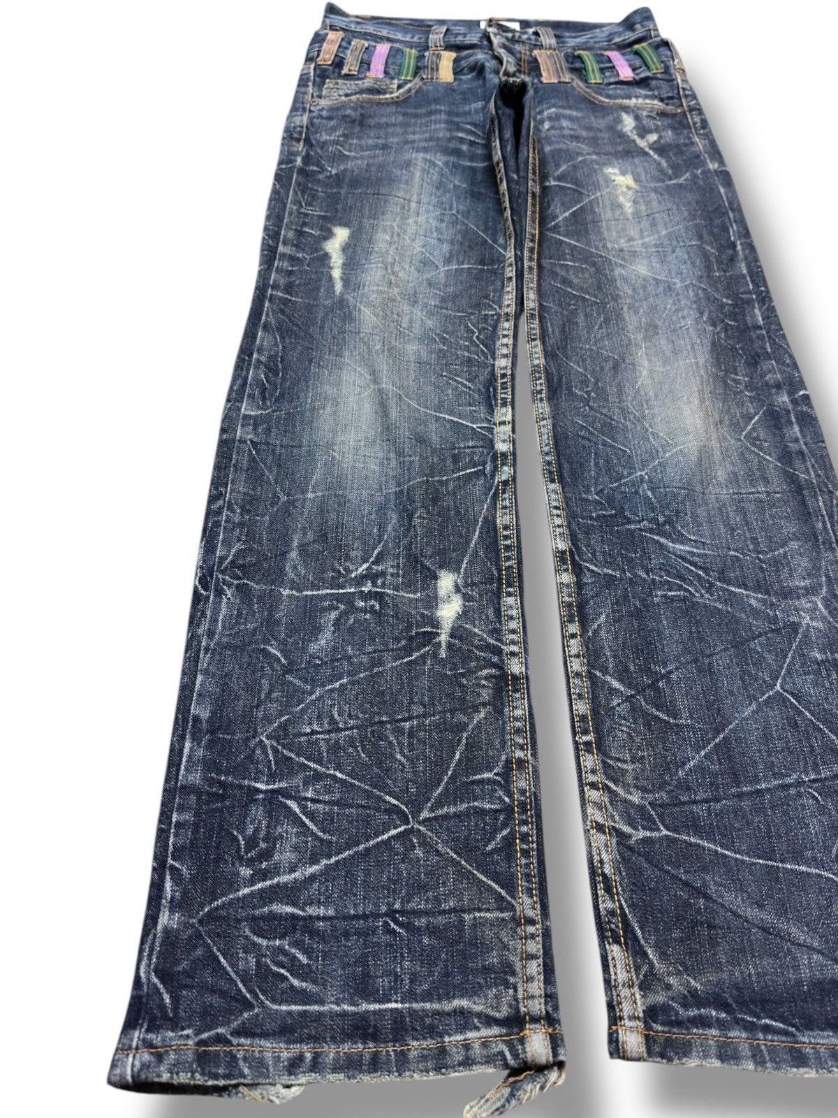 Le Grande Bleu (L.G.B.) Vintage Nylaus Clothing Double Waist Grunge Denim Size US 31 - 3 Thumbnail