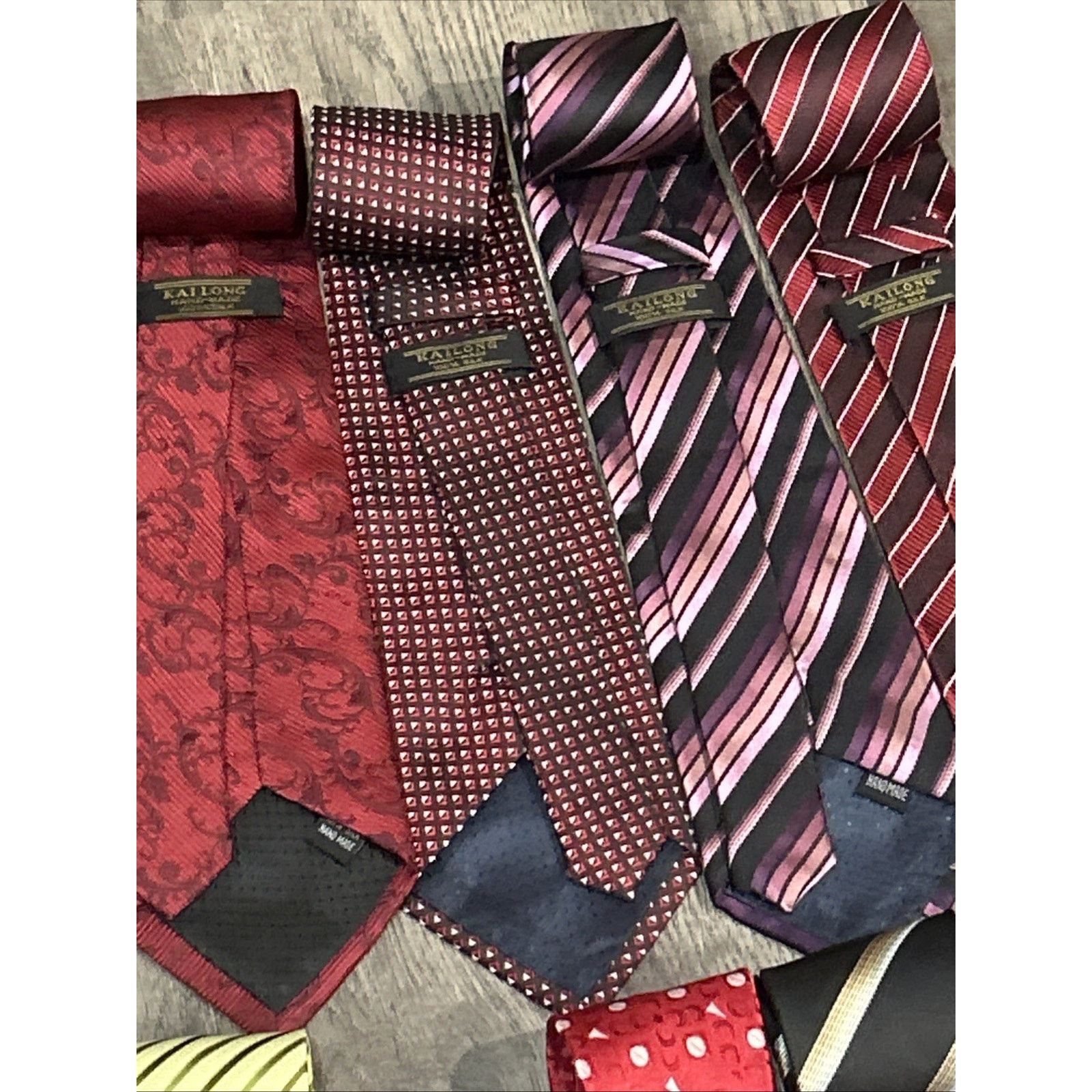 Kai Lot Of 21 Kai Long 100% Silk Ties Various Colors & Patterns Size ONE SIZE - 8 Thumbnail