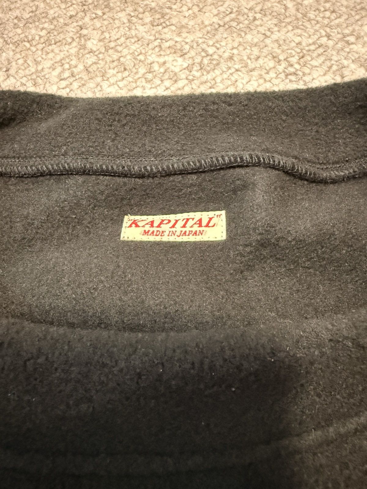 Kapital Reverse Fleece Big Crew Sweater Black Size US L / EU 52-54 / 3 - 5 Thumbnail