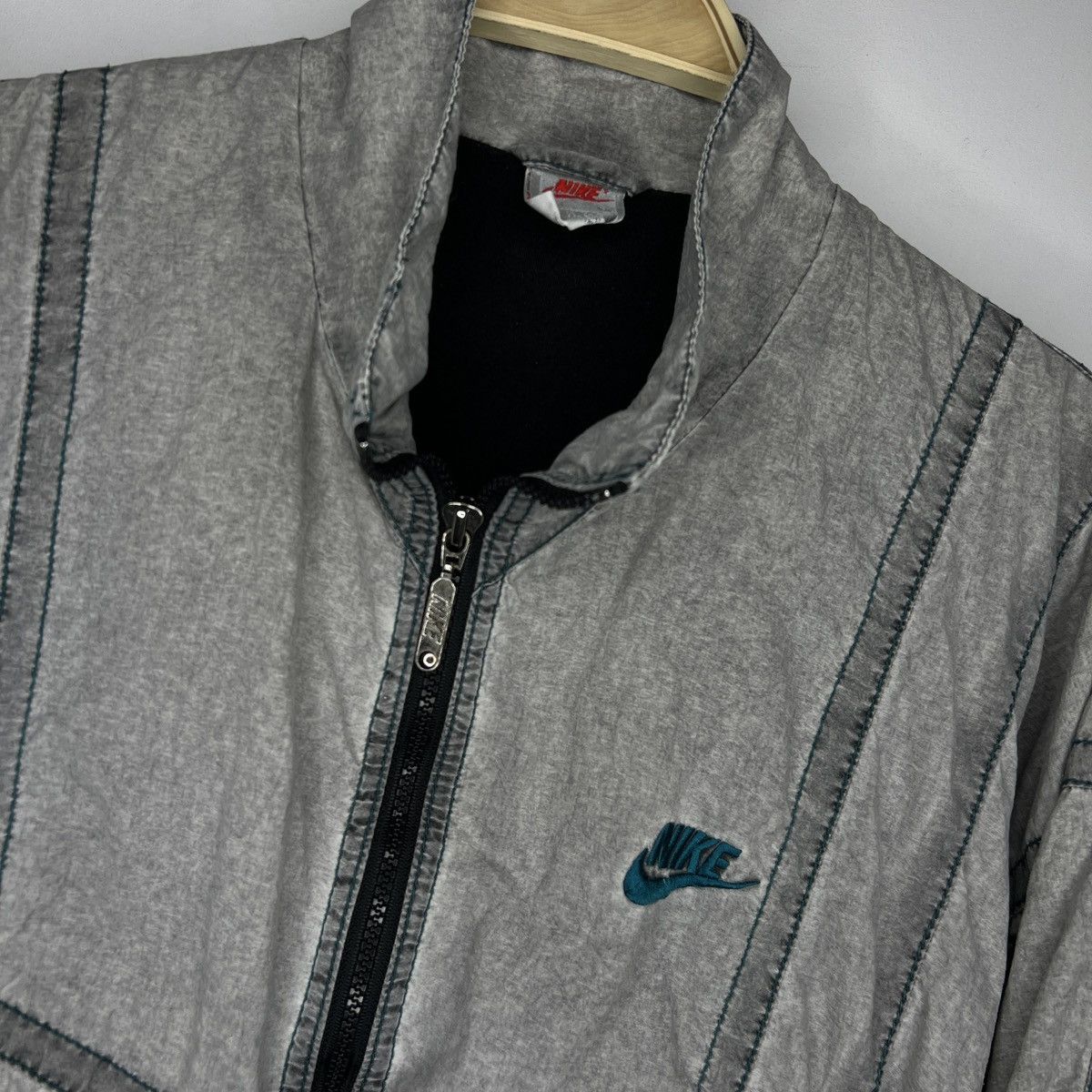 Nike × Vintage Vintage Nike Oversized Drill Y2K Grey Tracksuit 80s 90s Size US M / EU 48-50 / 2 - 8 Thumbnail