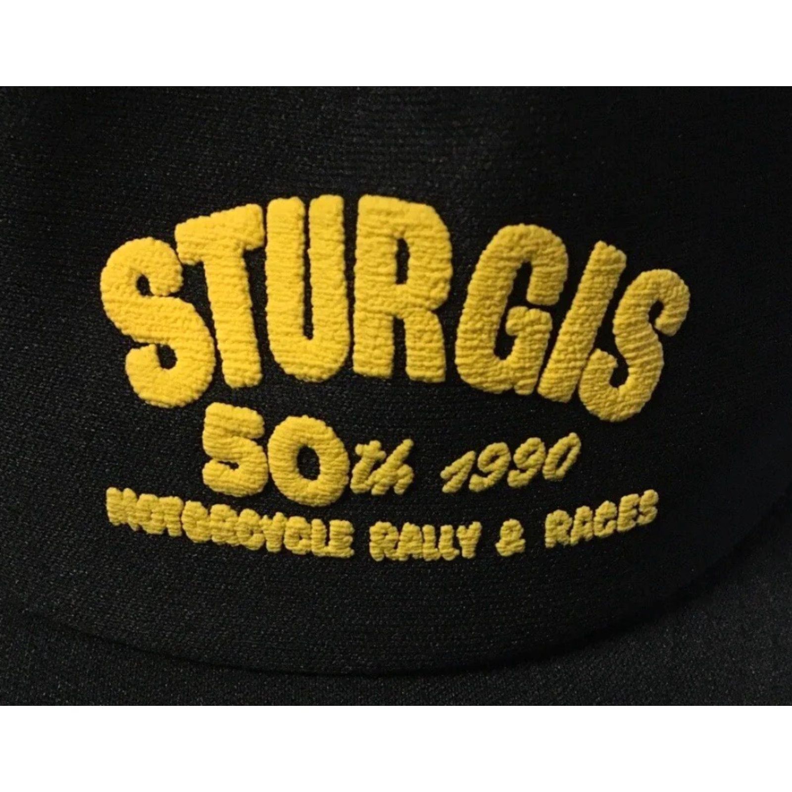 Fox Racing VINTAGE Sturgis 1990 Rally Trucker Hat USA Biker Motorcycle Grunge Harley Racing Men Adjustable Black USA Harley Trucker Hat 90s Biker Rockabilly Size ONE SIZE - 2 Thumbnail