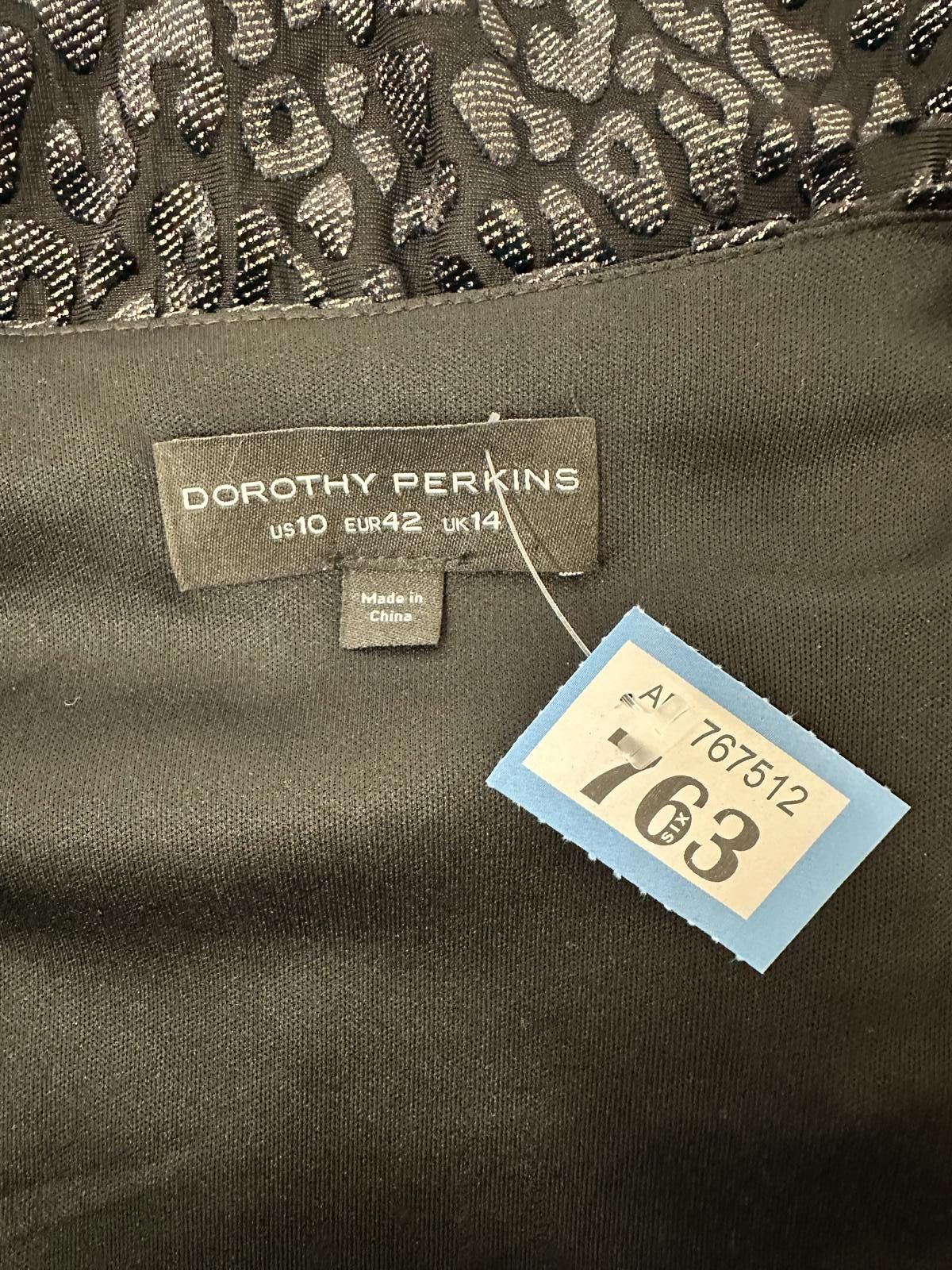 Other Dorothy Perkins Black Leopard Print Mini Dress Size L / US 10 / IT 46 - 4 Thumbnail