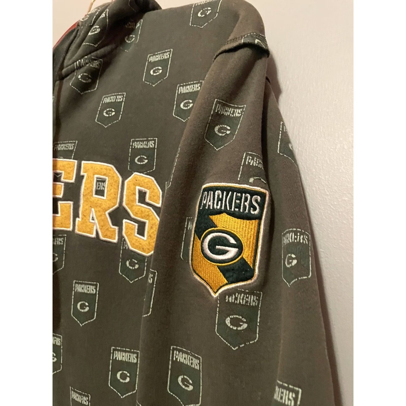 NFL GREEN BAY PACKERS Hoodie Full Zip NFL Jacket L Green Patches Embroidered Men XL? Size US L / EU 52-54 / 3 - 5 Thumbnail