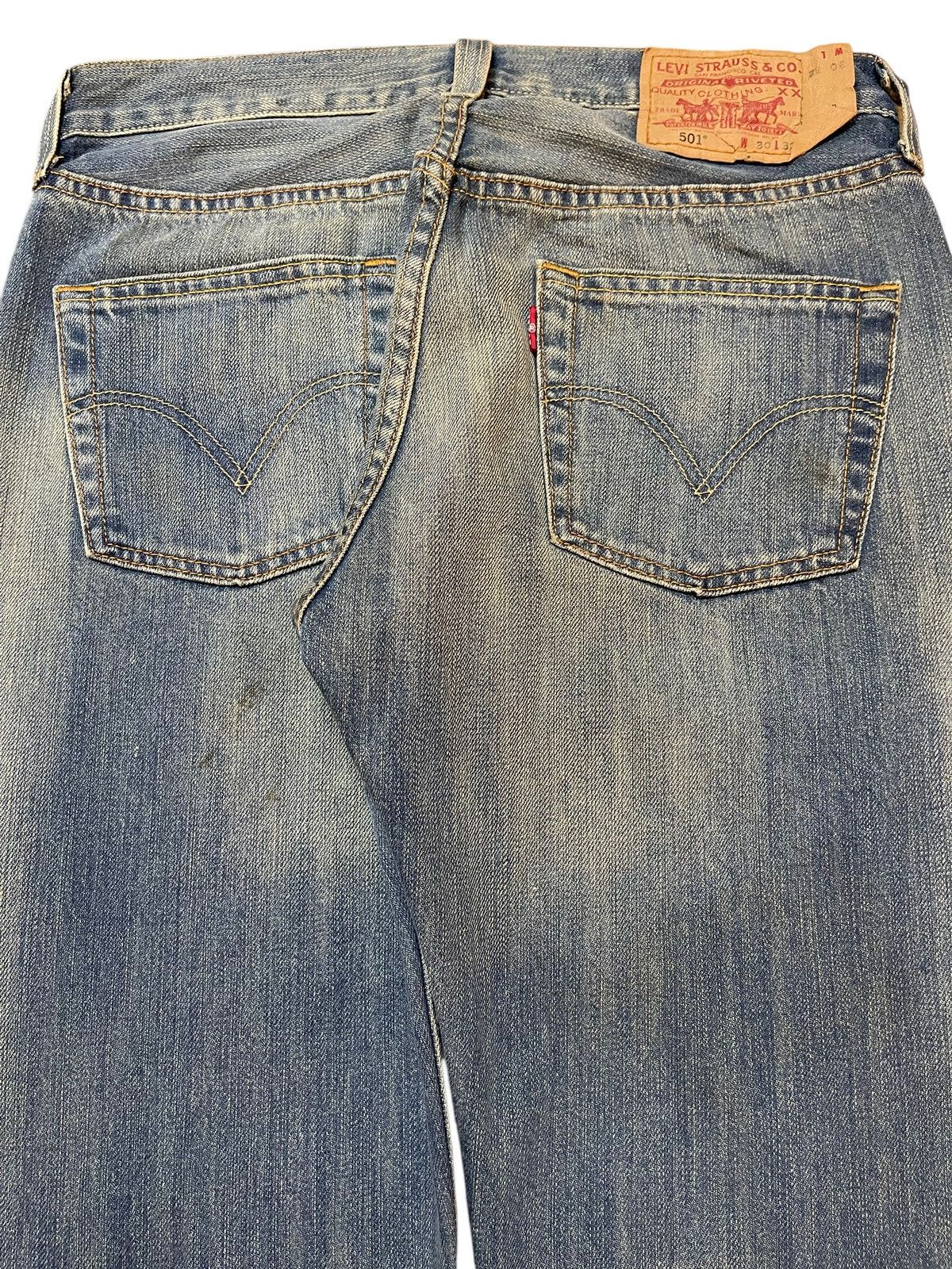 Levi's Vintage Levis 501 Mud Wash Distressed Destroyed Loose Jeans Size US 30 / EU 46 - 6 Thumbnail