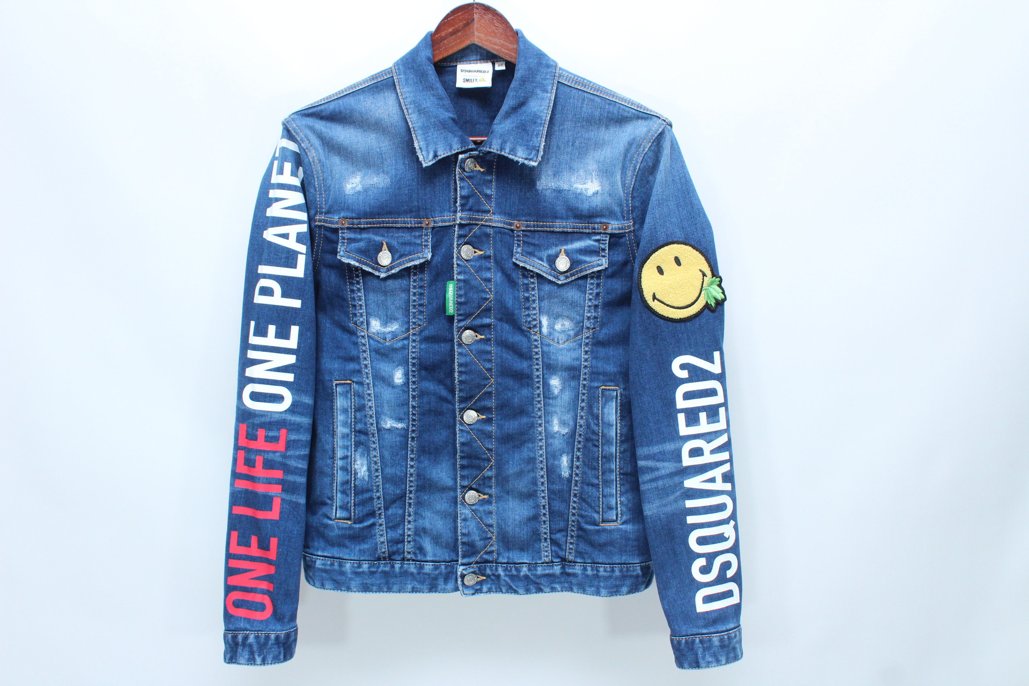 Dsquared2 Dsquared2 Smiley One Life One Planet Denim Jacket 46 S $1.2k Size US S / EU 44-46 / 1 - 2 Thumbnail