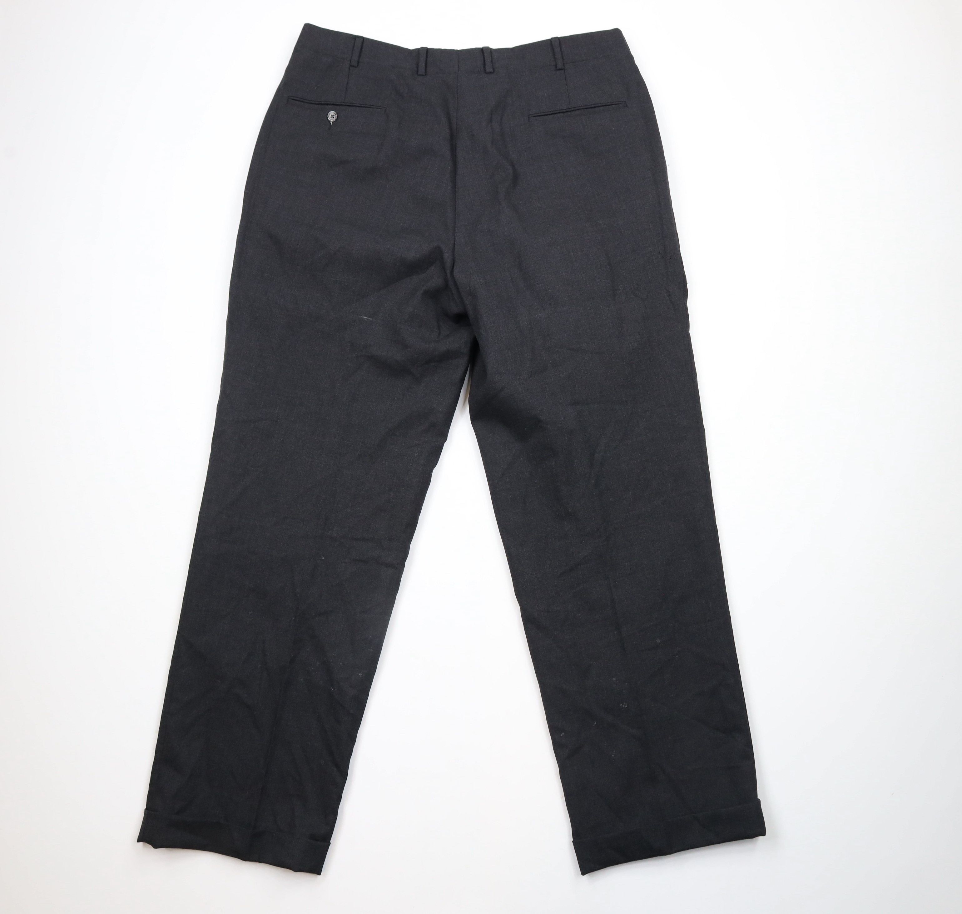 Brooks Brothers × Vintage Vintage 90s Brooks Brothers Brooksease Wool Pants Gray USA Size US 36 / EU 52 - 10 Thumbnail