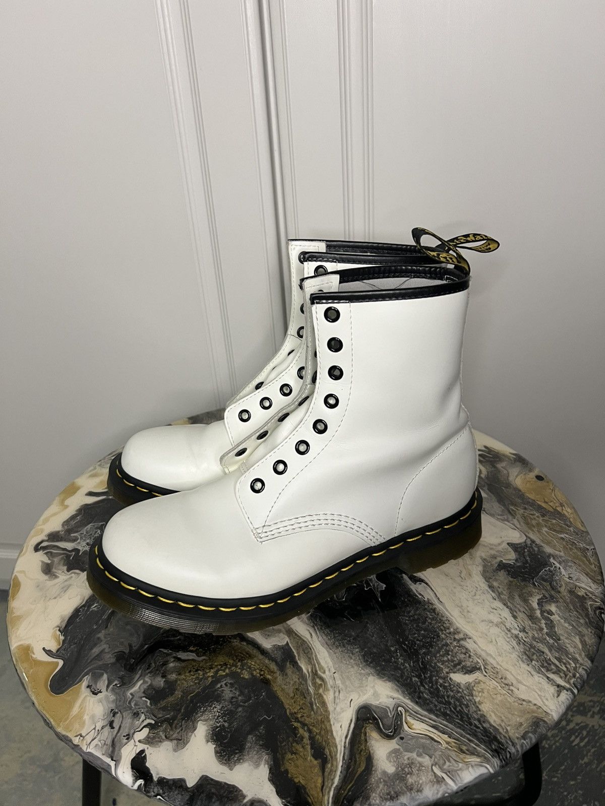 Dr. Martens Dr. Martens 1460 Smooth Leather White Boot Size US 9 / IT 39 - 1 Thumbnail