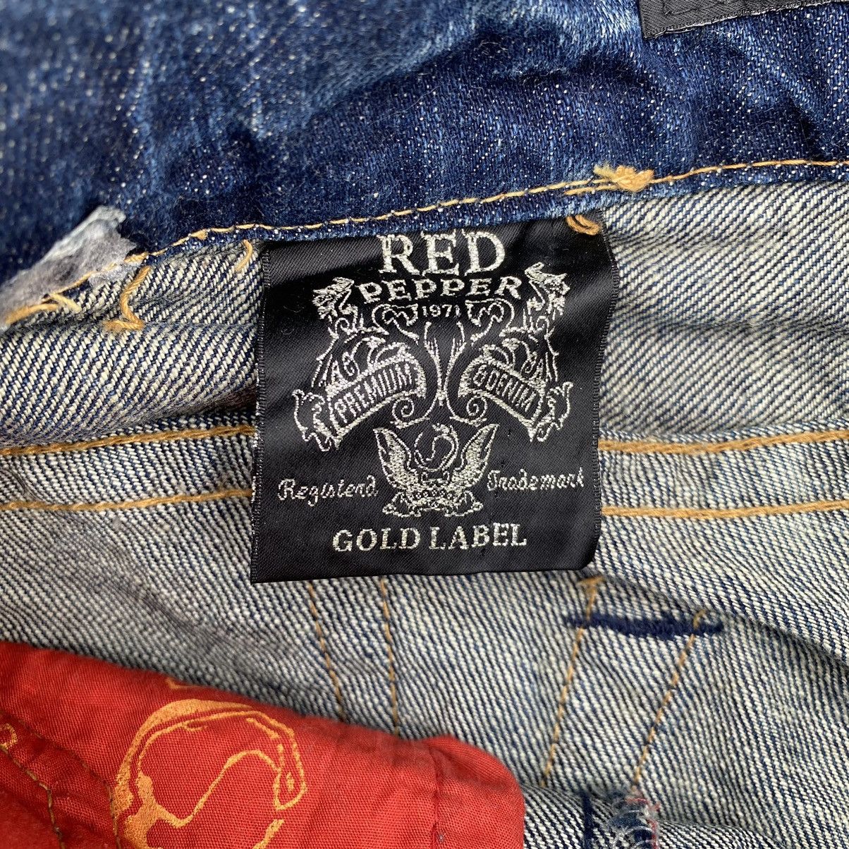 Japanese Brand × Vintage Lightning⚡️Red pepper Rooted Denim Jeans Size US 35 - 17 Thumbnail