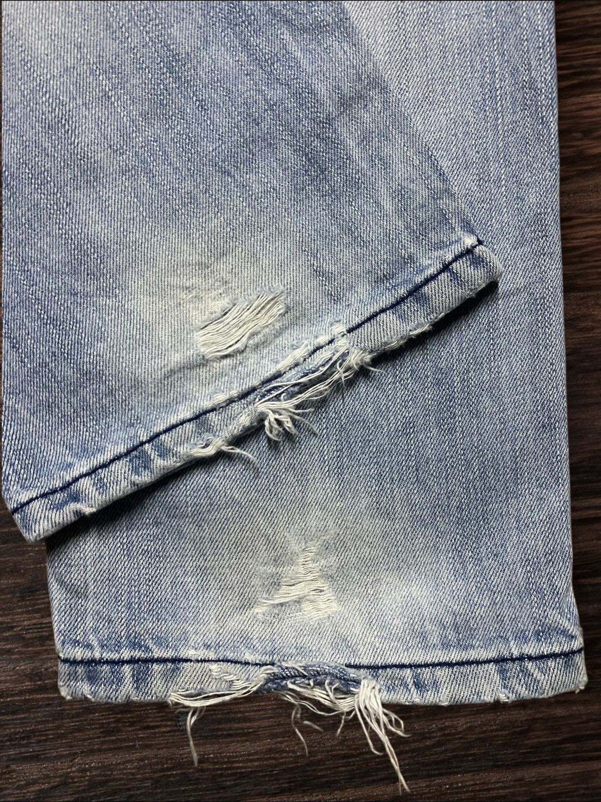 Adidas Vintage Adidas Light Wash Distressed Loose Jeans Size US 33 - 14 Thumbnail