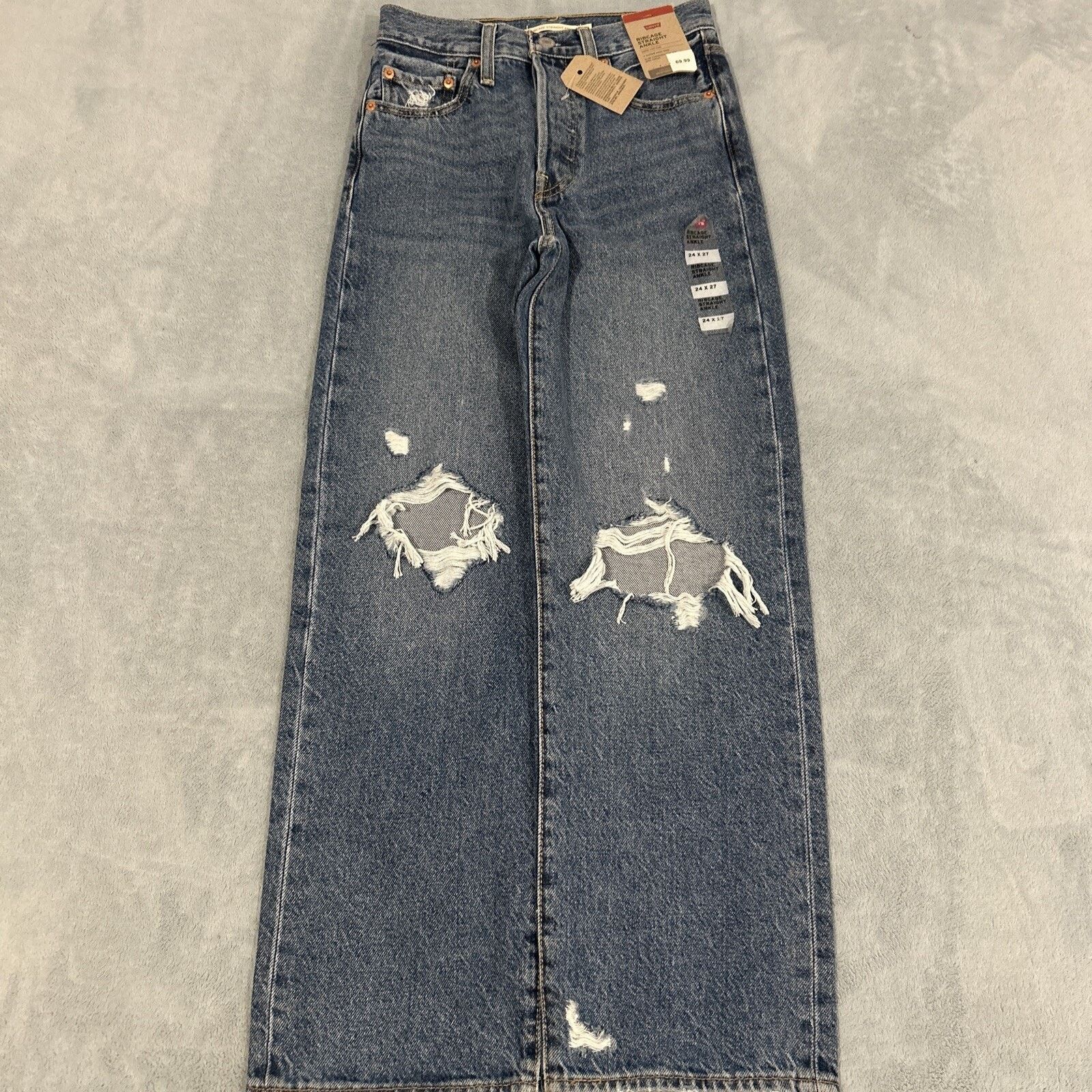 Levi's Levis Ribcage Loose Baggy Jeans Women 24x27 Relaxed Hamilton Size 24" / US 00 / IT 34 - 1 Thumbnail
