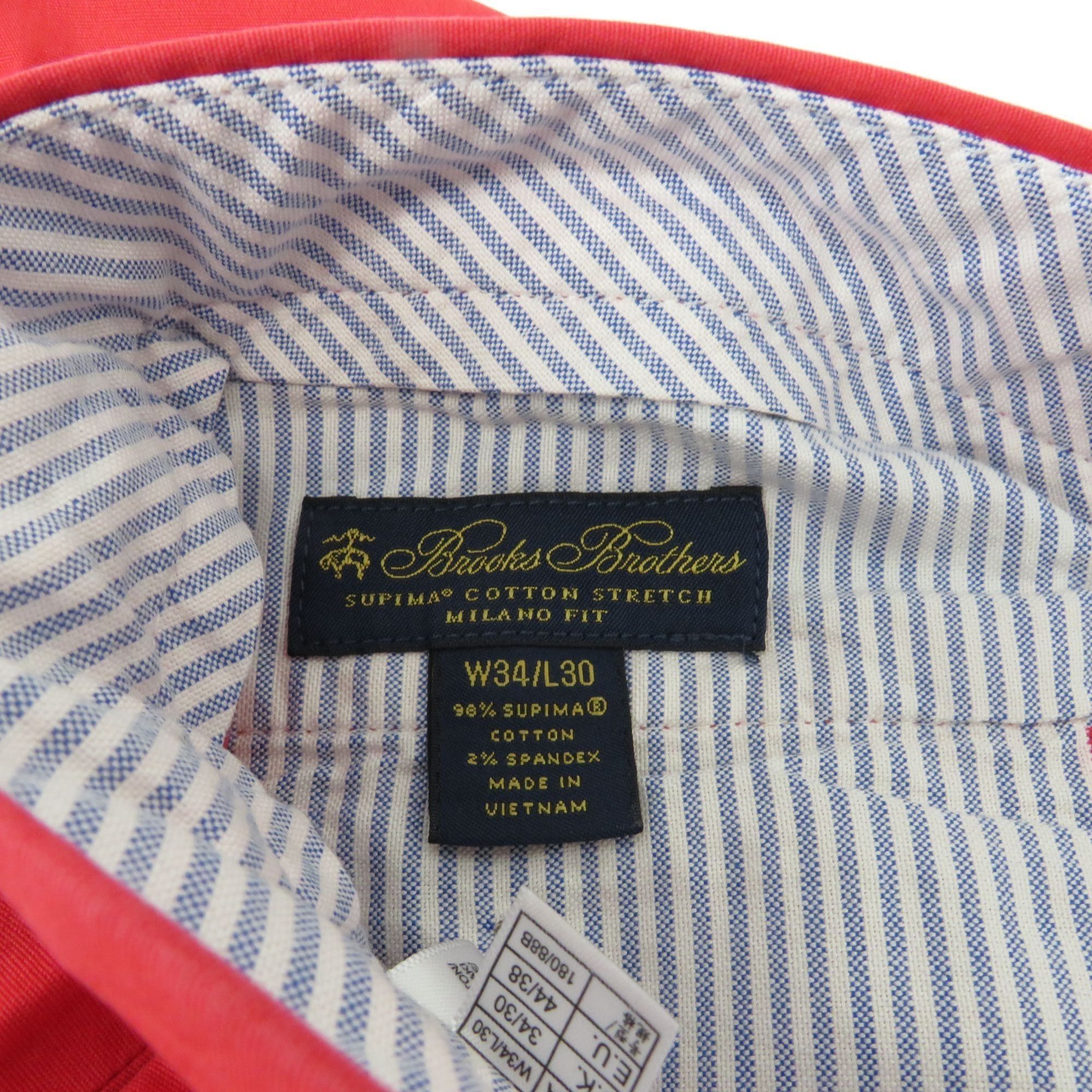 Brooks Brothers Brooks Brothers Milano Fit Red Supima Cotton Stretch Chinos Size US 34 / EU 50 - 6 Thumbnail