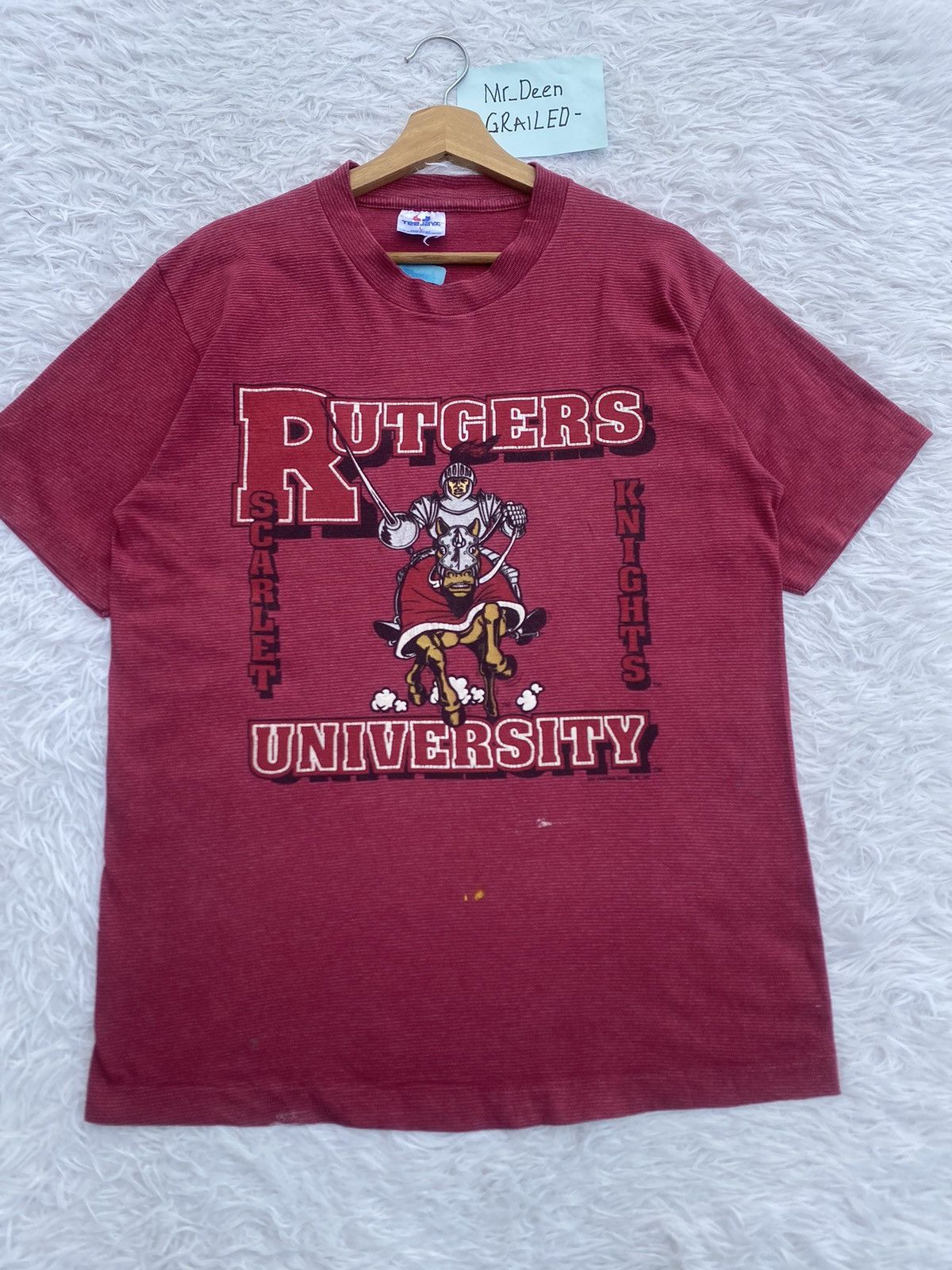 Vintage Vintage 90s Rutgers University Scarlet Knights NCAA T-Shirt Size US L / EU 52-54 / 3 - 4 Thumbnail