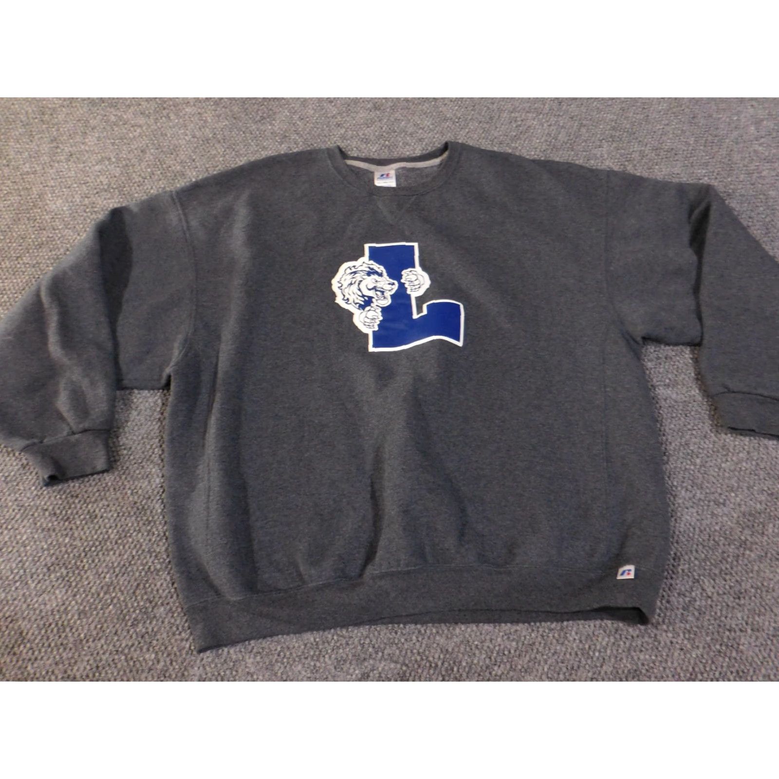 Russell Athletic VINTAGE Russell Sweatshirt Mens 3XL Gray Knit Pullover Zipper Logo Crew Neck Basketball Graphic Size US XXL / EU 58 / 5 - 2 Thumbnail