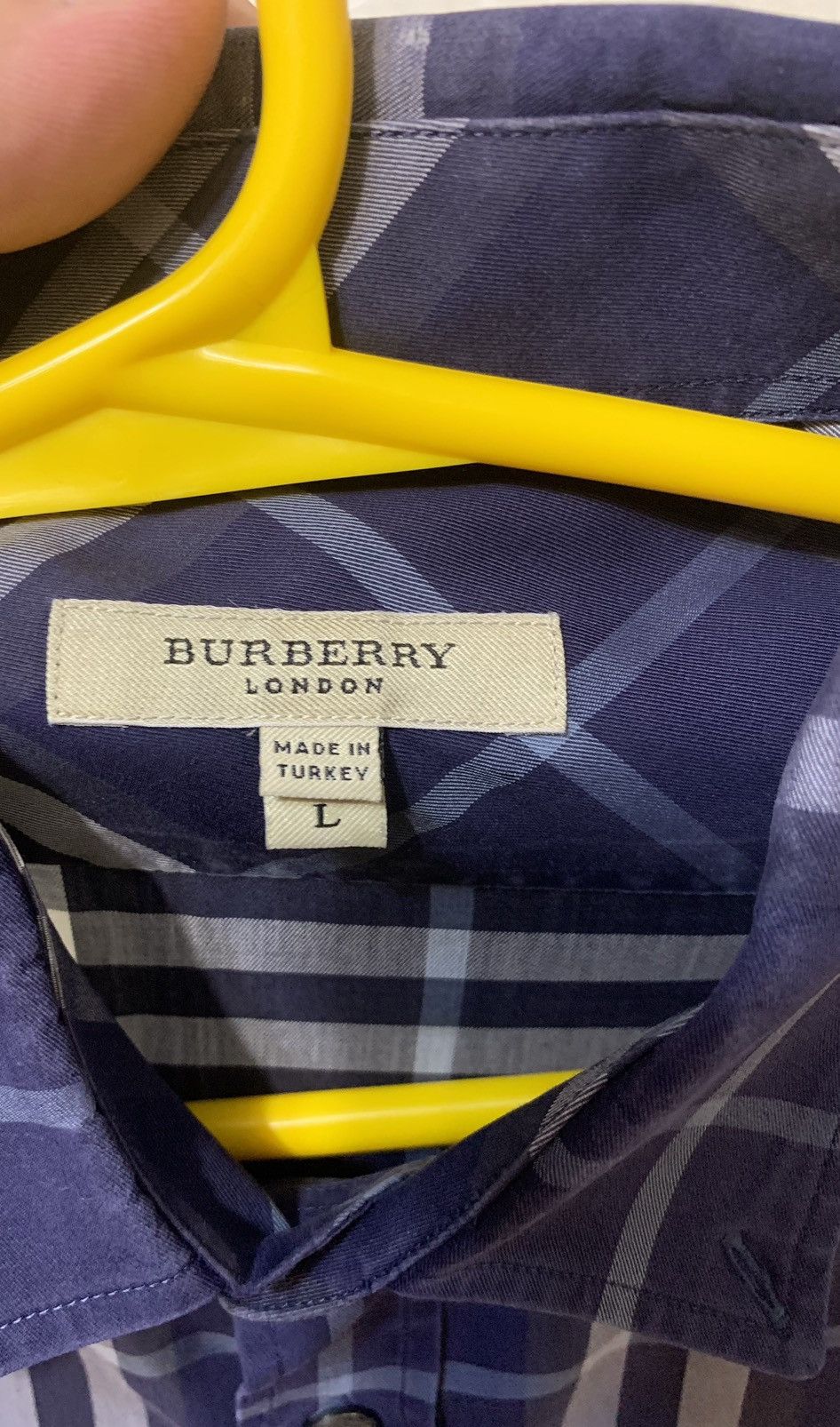 Burberry Burberry Men’s Blue Checked Shirt Button UP Size L. Size US L / EU 52-54 / 3 - 10 Thumbnail