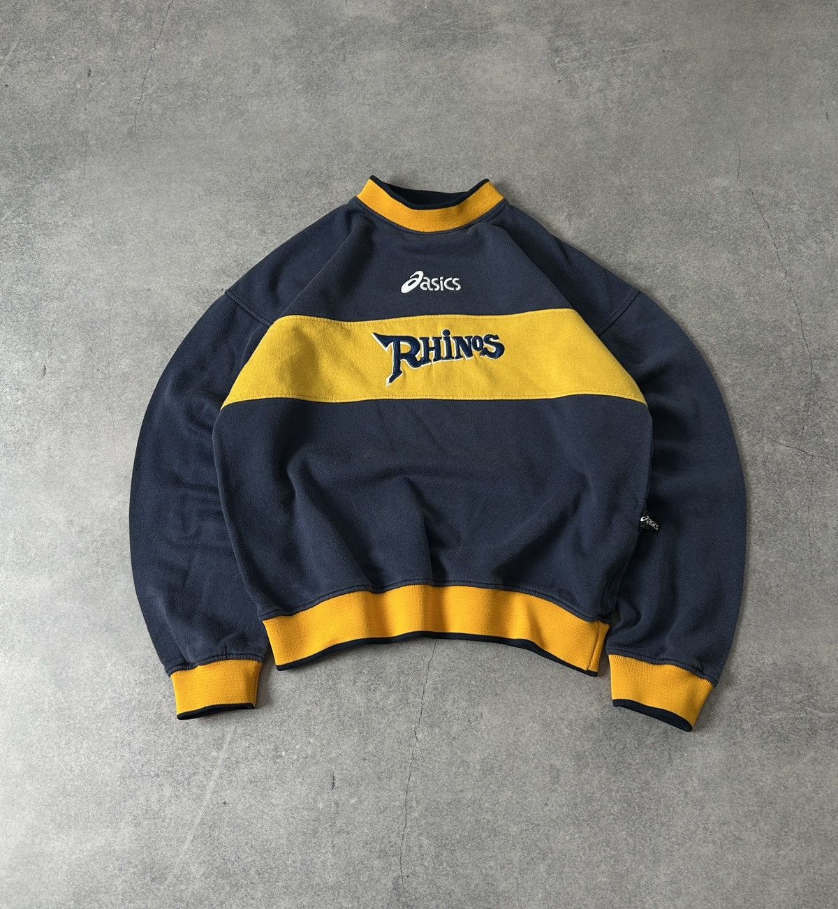 Asics Vintage Asics Rhinos big logo sweatshirt mens blue Size US S / EU 44-46 / 1 - 1 Thumbnail