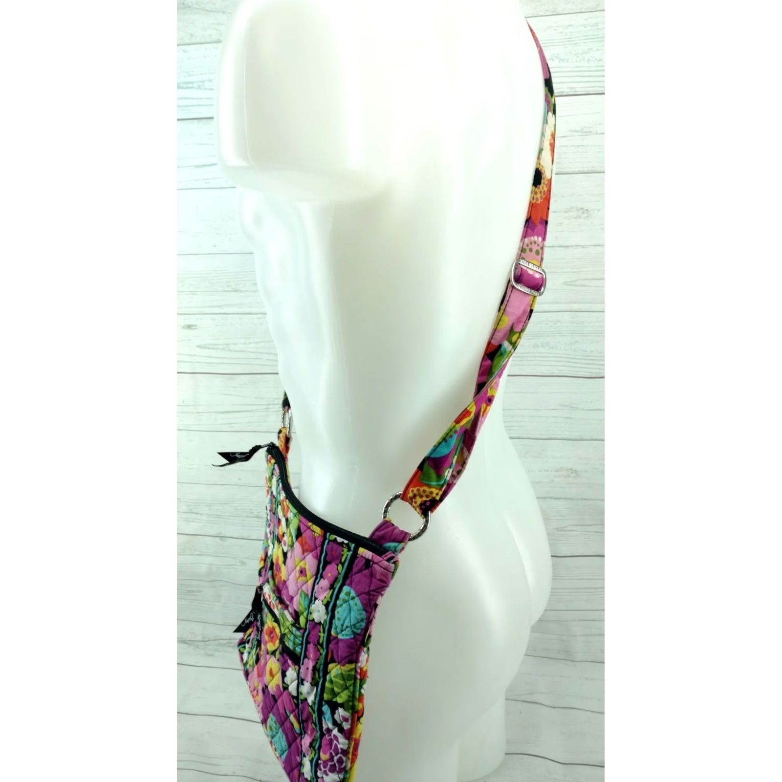 Vera Bradley Vera Bradley Crossbody Bag Pink Floral Print 10"x10" Womens Small Zip Size ONE SIZE - 6 Thumbnail