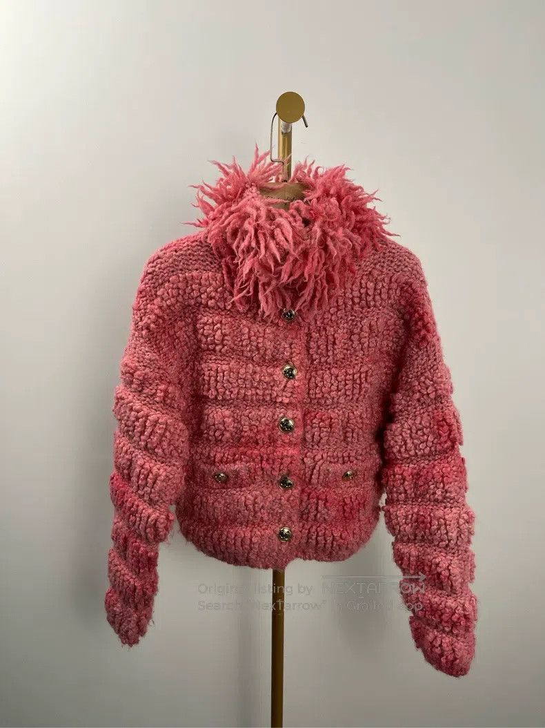 Chanel Chanel Pink long-sleeved woollen knitted coat Size XXS / US 00 / IT 34 - 1 Thumbnail
