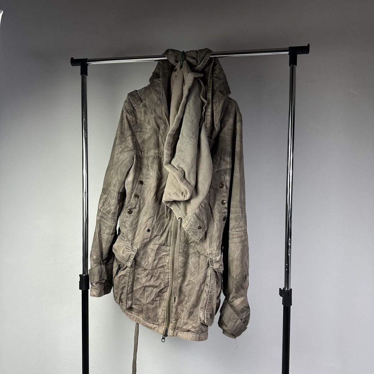 Allsaints AllSaints Parka Jacket Gray Faded Avant Garde Size US M / EU 48-50 / 2 - 3 Thumbnail