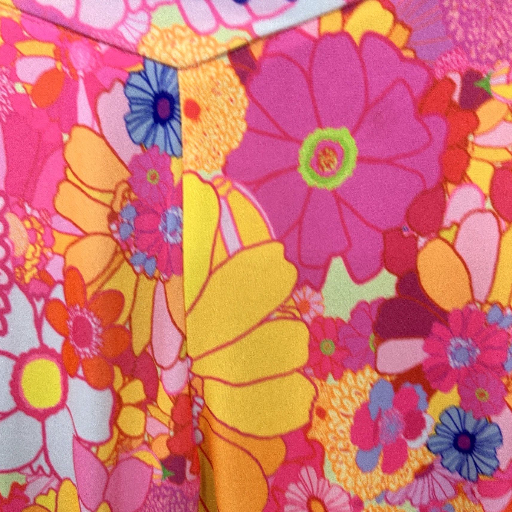 Vintage Elsie & Fred Floral Pants Womens XS Pink Hippie Flare Retro Zipper Casual Festival Flares Size 26" / US 2 / IT 38 - 7 Thumbnail
