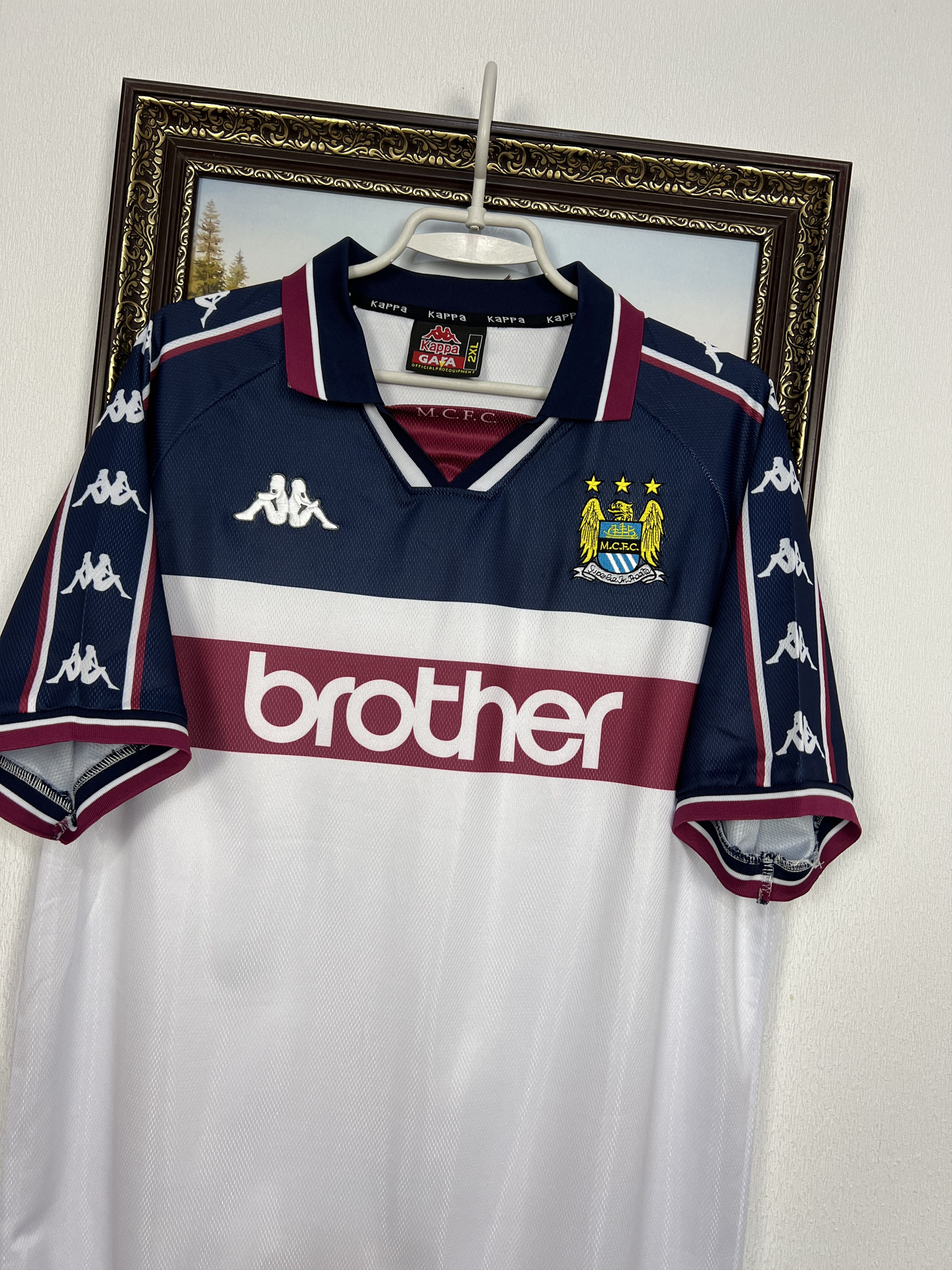 Kappa Manchester City Away football shirt 1997 Soccer Jersey Size US XL / EU 56 / 4 - 3 Thumbnail