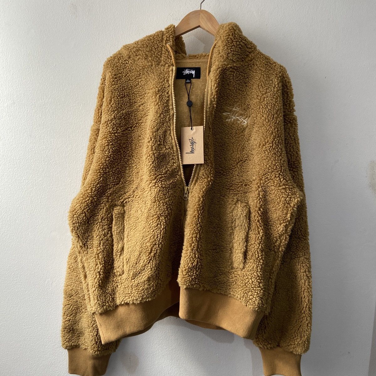 Stussy Stussy Sherpa Zip Hoddie Brown Size US L / EU 52-54 / 3 - 3 Thumbnail