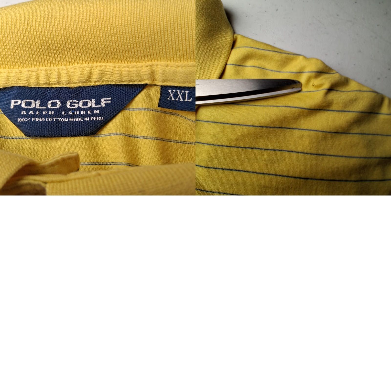 Vintage Polo Golf Shirt Men XXL Yellow Blue Striped Pony Logo Golfing Shirt Mens XXL Yellow Striped Polo Shirt Size US XXL / EU 58 / 5 - 9 Thumbnail