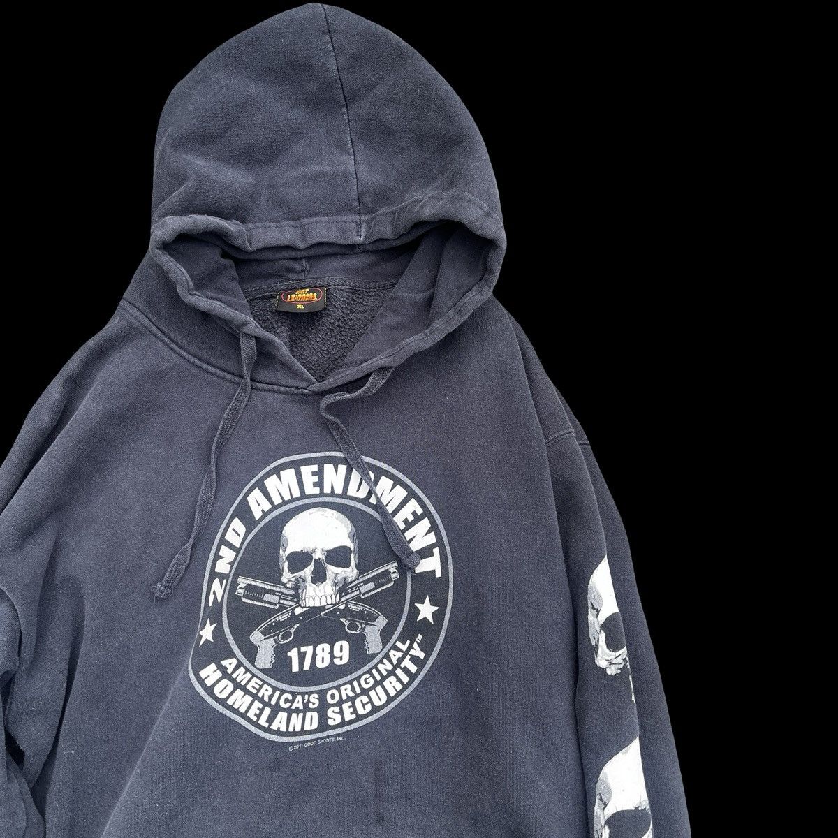 Other Vintage Skull Hoodie Size XL 90's Y2K Distress Hot Leathers Size US XL / EU 56 / 4 - 2 Thumbnail