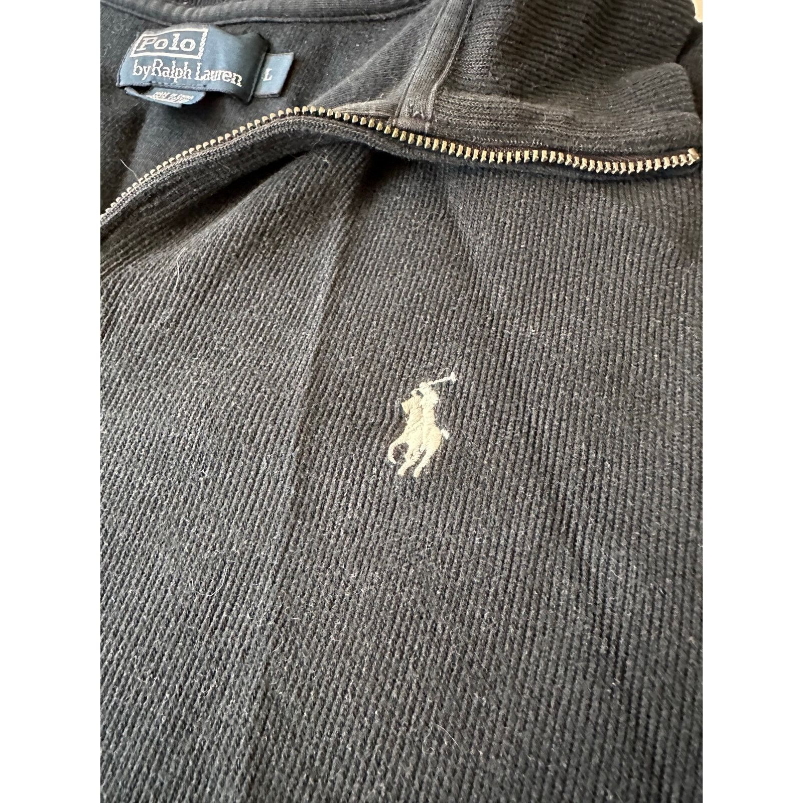 Polo Ralph Lauren Vintage Polo Ralph Lauren Rib Quarter Zip Sweater Gray L Size US L / EU 52-54 / 3 - 3 Thumbnail