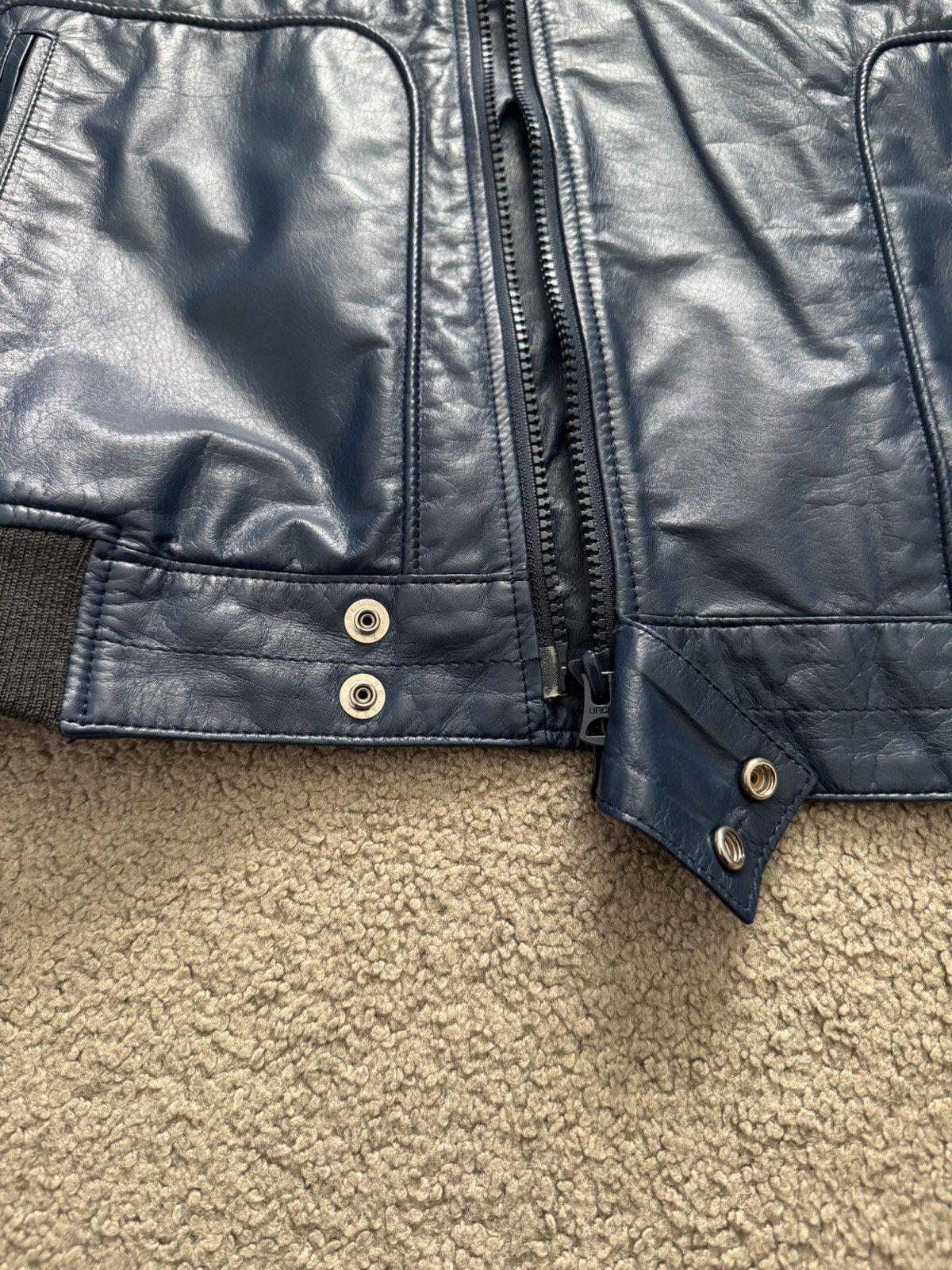 Undercover SS11 Undercover "Underman" Blue Biker Zipper Leather Jacket Size US M / EU 48-50 / 2 - 8 Thumbnail