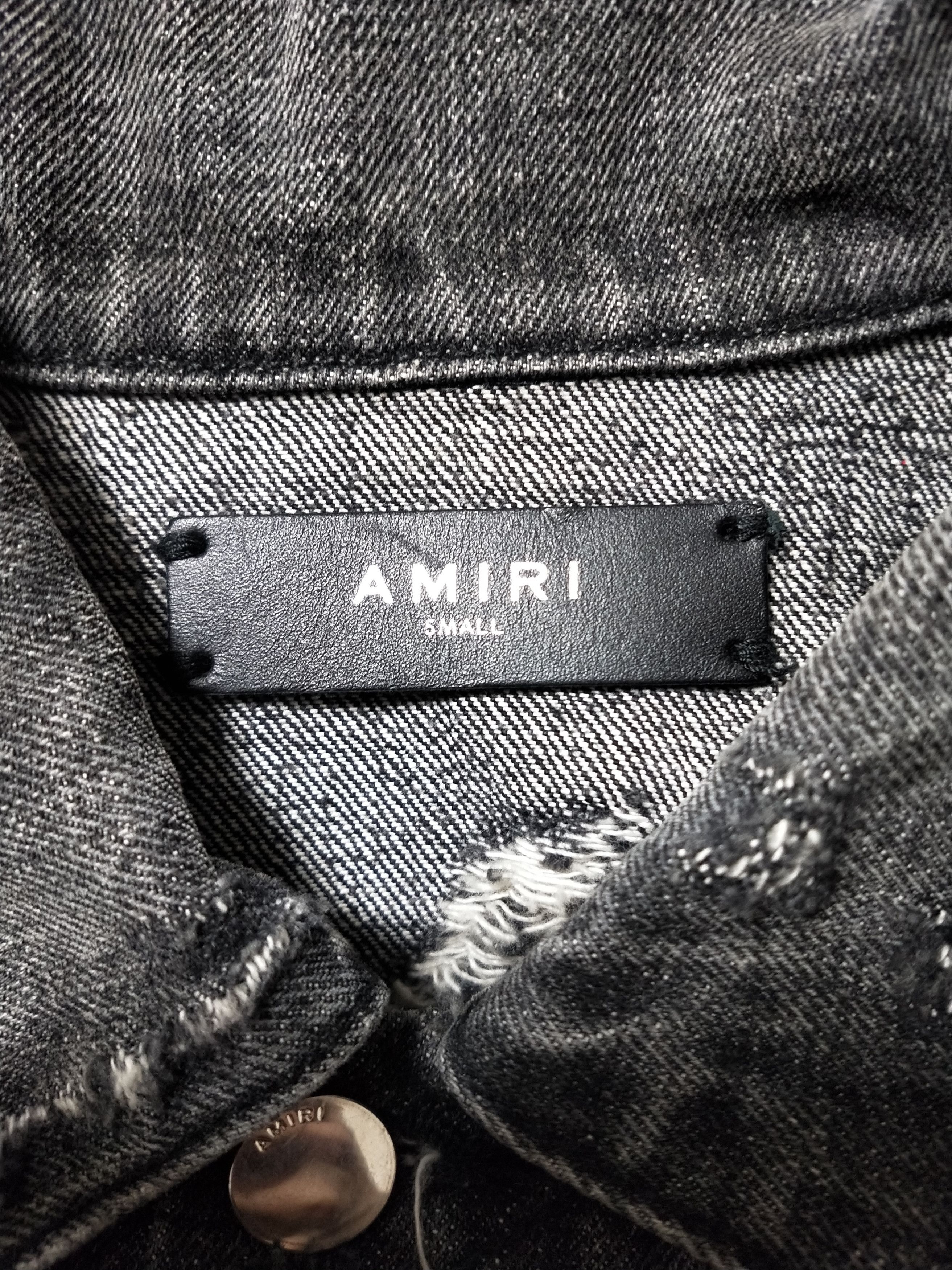 Amiri Varsity Destroyed Denim Jacket Size US S / EU 44-46 / 1 - 4 Thumbnail