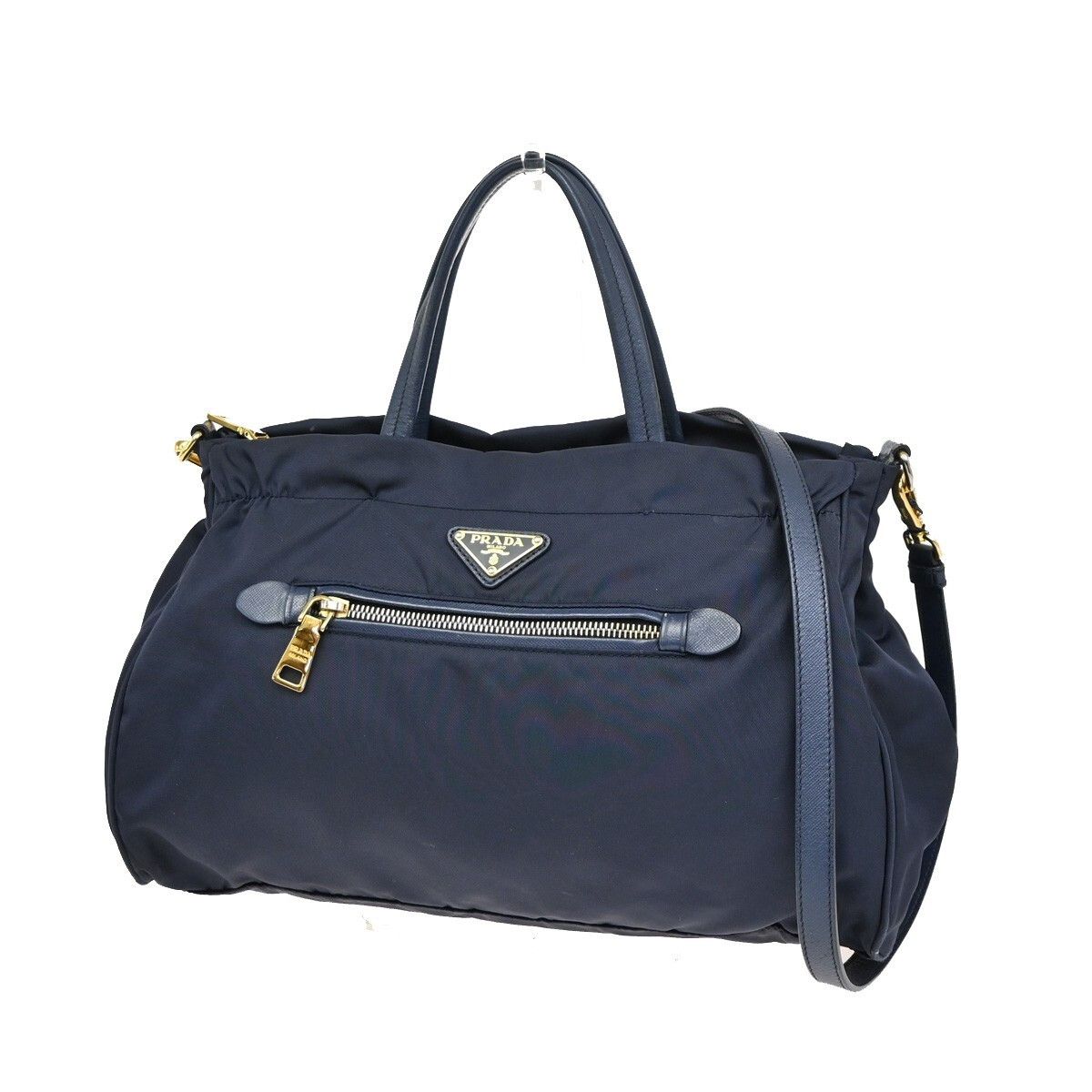 Prada Prada Zip Convertible Shopping Tote Re-Nylon with Saffiano Leather Size ONE SIZE - 1 Thumbnail