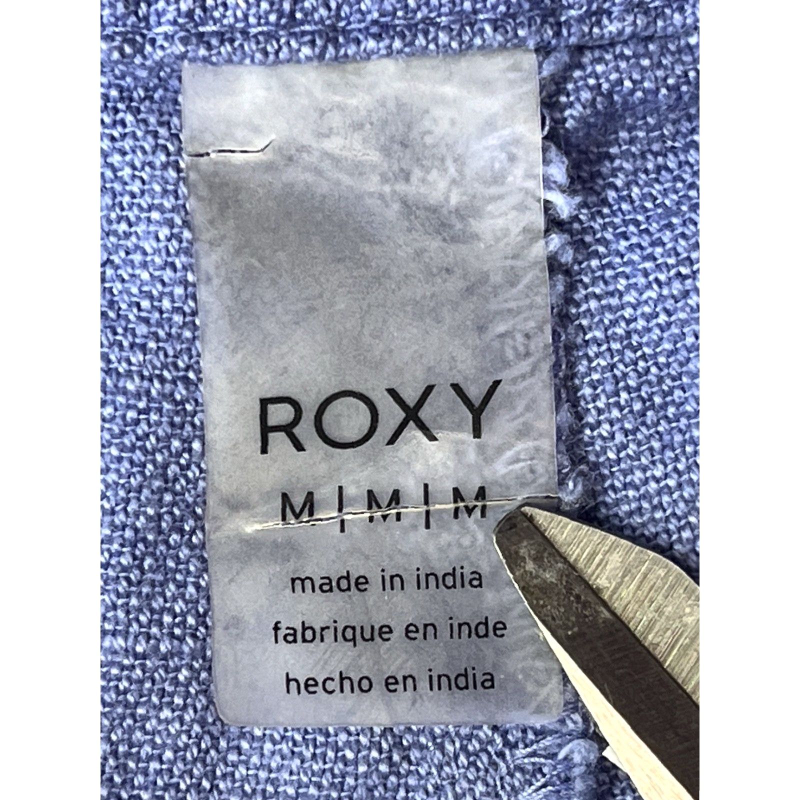 Vintage ROXY Womens Shorts 100% Cotton Size M Button Accent Back Pocket Blue Canvas Chino Casual Activewear Womens Made in India Size 32" / US 10 / IT 46 - 6 Thumbnail