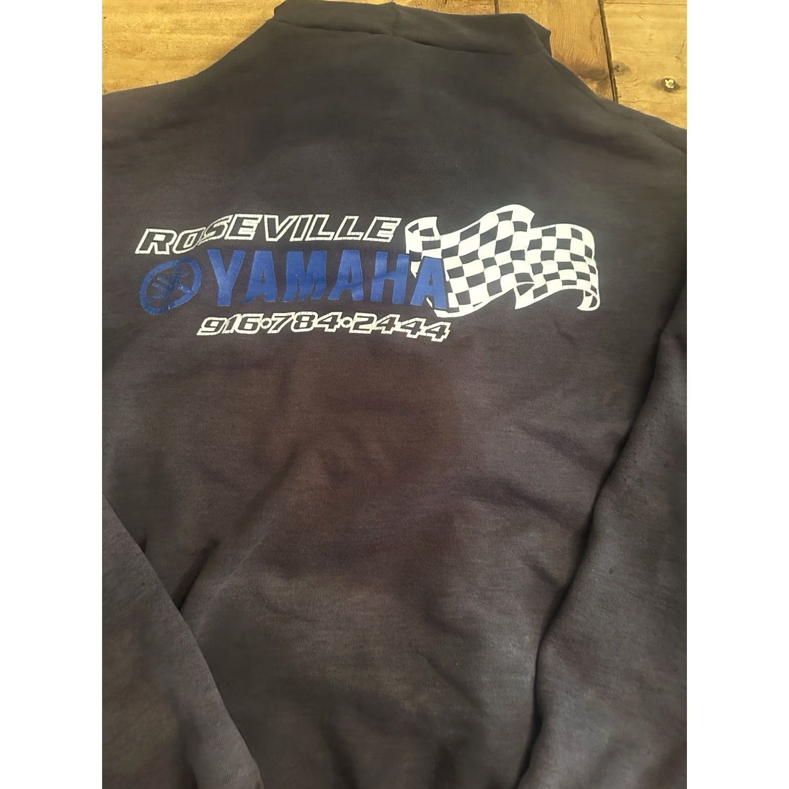 Yamaha VINTAGE Yamaha Racing Motocross Zip Hoodie XL Distressed Black Men Regular Full Zip XL Distressed Size US XL / EU 56 / 4 - 7 Thumbnail