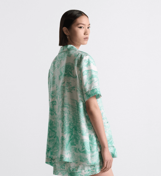 Dior o1w1db10925 341V29 Short-Sleeved Shirt in White/Aquamarina Size L / US 10 / IT 46 - 5 Thumbnail
