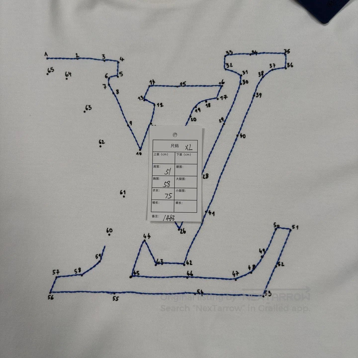 Louis Vuitton LV Embroidered Big Logo White T-shirt. Size US XL / EU 56 / 4 - 5 Thumbnail