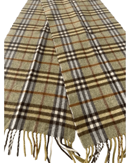 Burberry Burberry's Vintage Check Scarf Green 100% Lambswool Unisex Size ONE SIZE - 2 Thumbnail