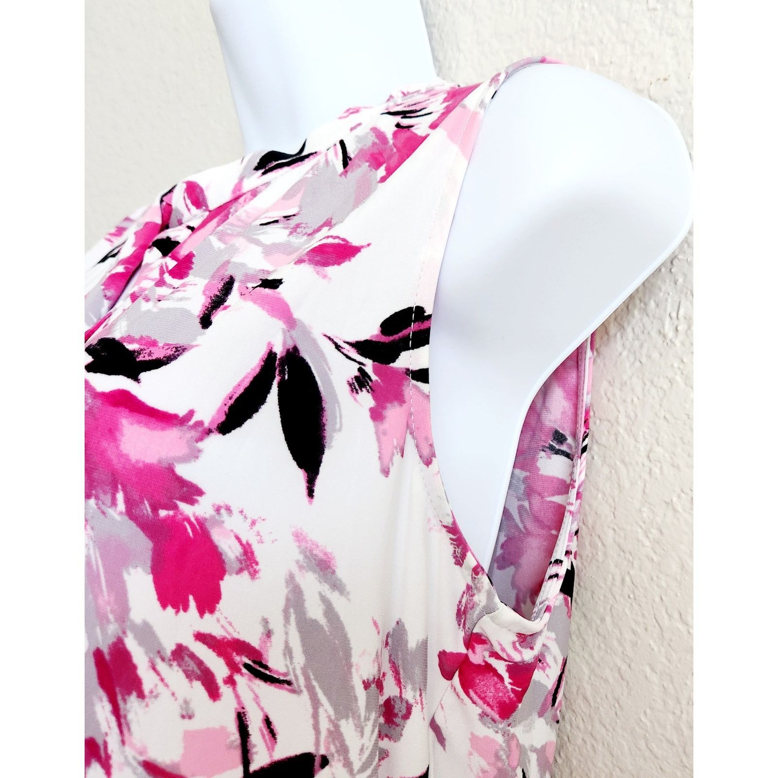 Other Kasper Pink White Black Floral Print Keyhole Neck Top Small Size S / US 4 / IT 40 - 3 Thumbnail