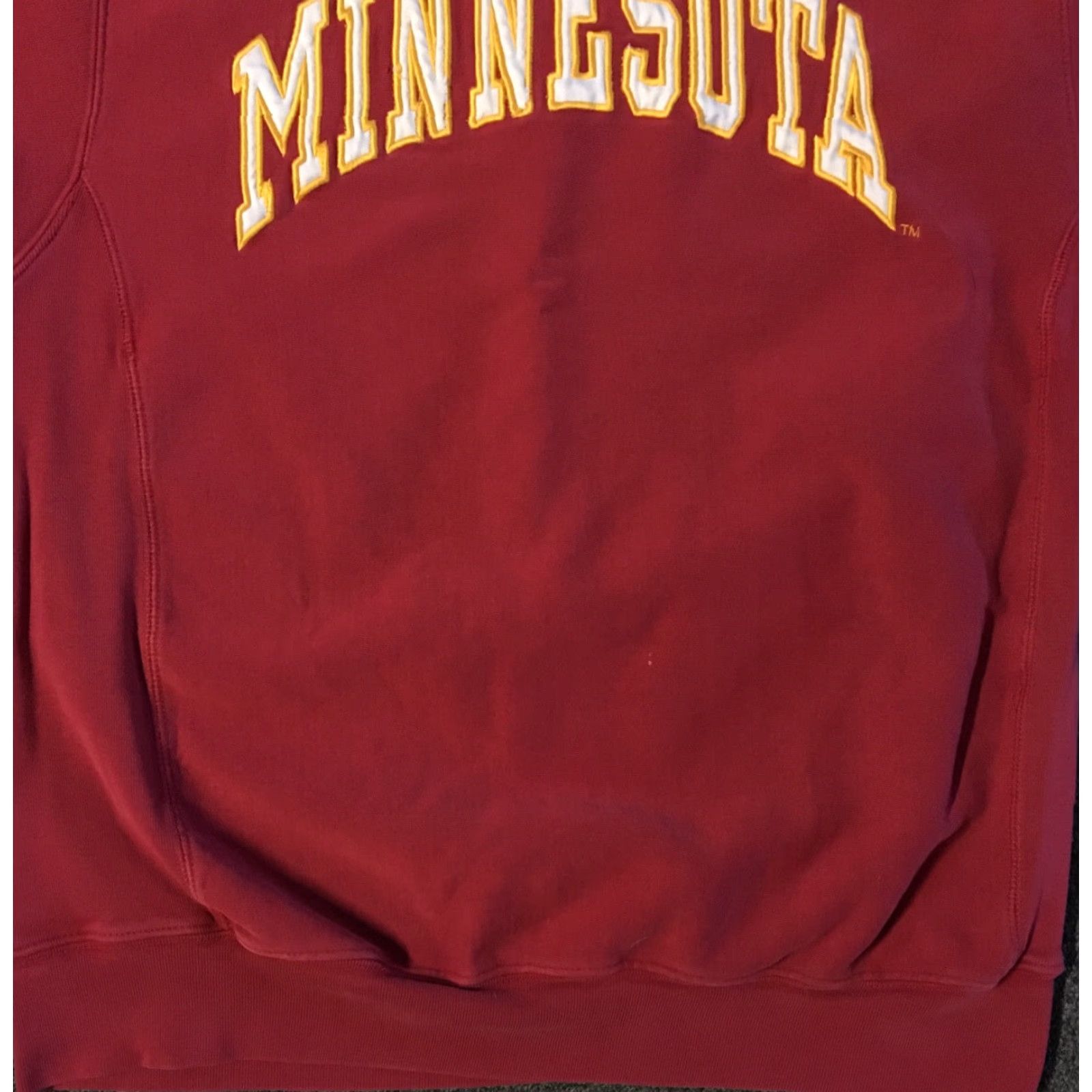 Vintage VINTAGE University Of Minnesota Hoodie L Red 90s Grunge Reversible Weave Sweatshirt School Track Pullover Mens Size US L / EU 52-54 / 3 - 6 Thumbnail