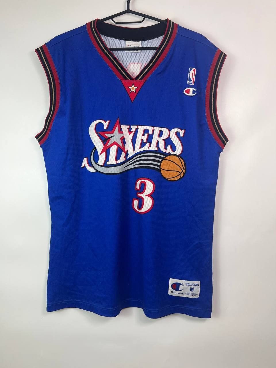 Champion × Vintage ALLEN IVERSON #3 PHILADELPHIA 76ERS JERSEY NBA SIZE M Size US M / EU 48-50 / 2 - 1 Thumbnail