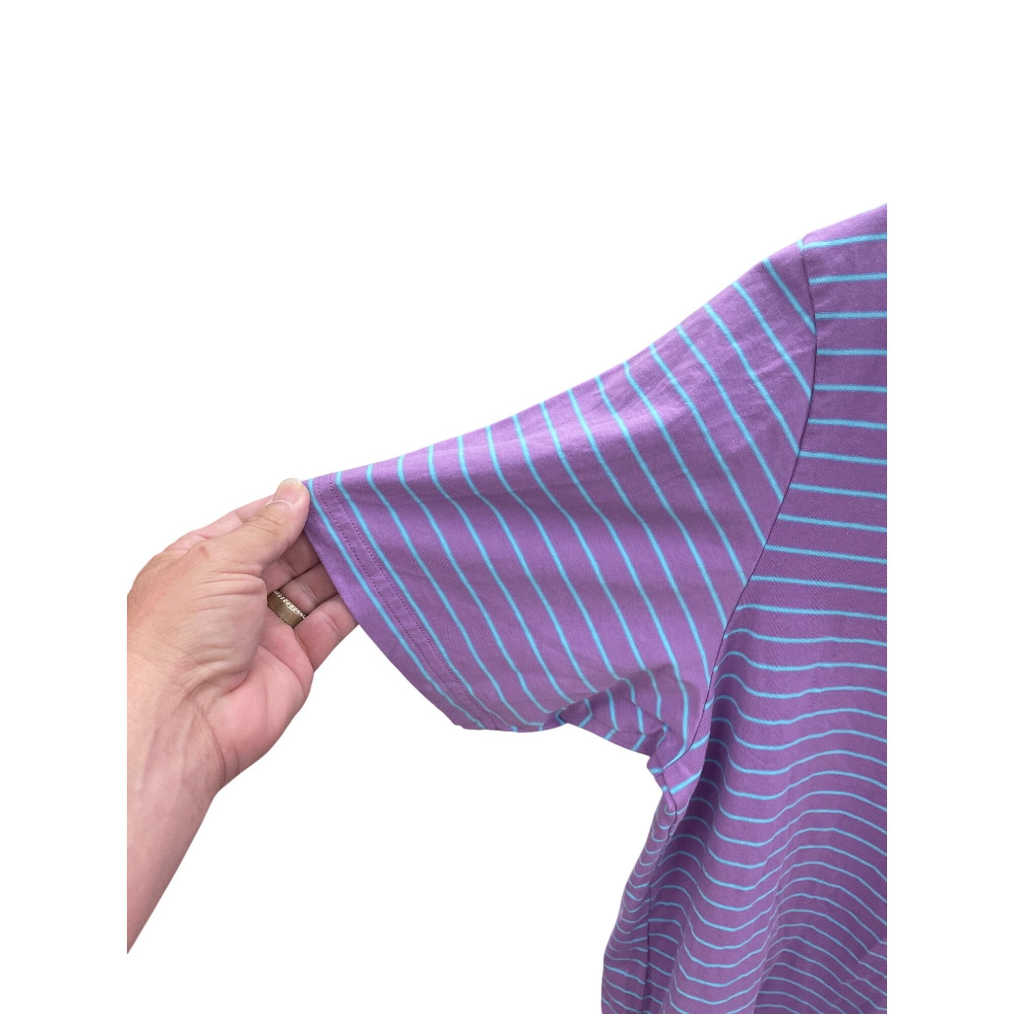 Peter Millar Peter Millar Mens Purple Green Striped Polo Golf Shirt XL SK Size US XL / EU 56 / 4 - 2 Thumbnail