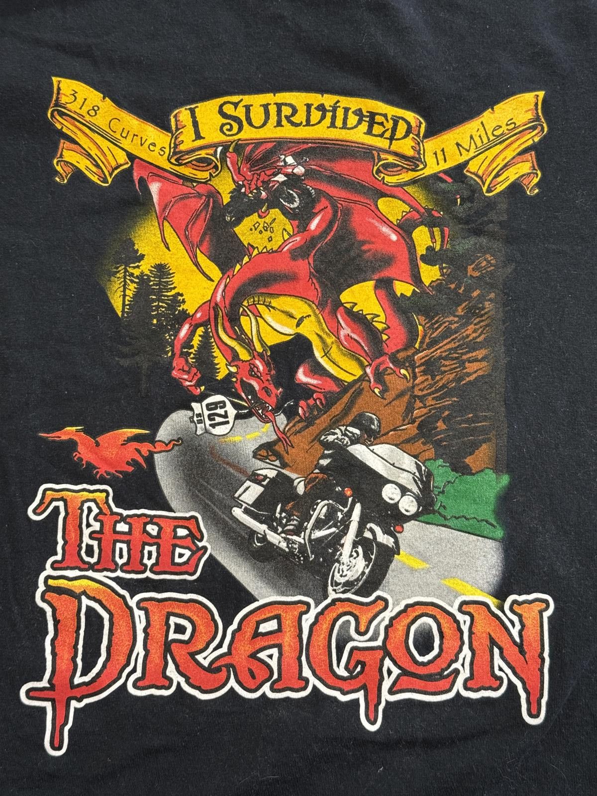 Gildan Biker Deal's Gap Motorcycle Resort I Survived the Dragon -XL Size US XL / EU 56 / 4 - 5 Thumbnail