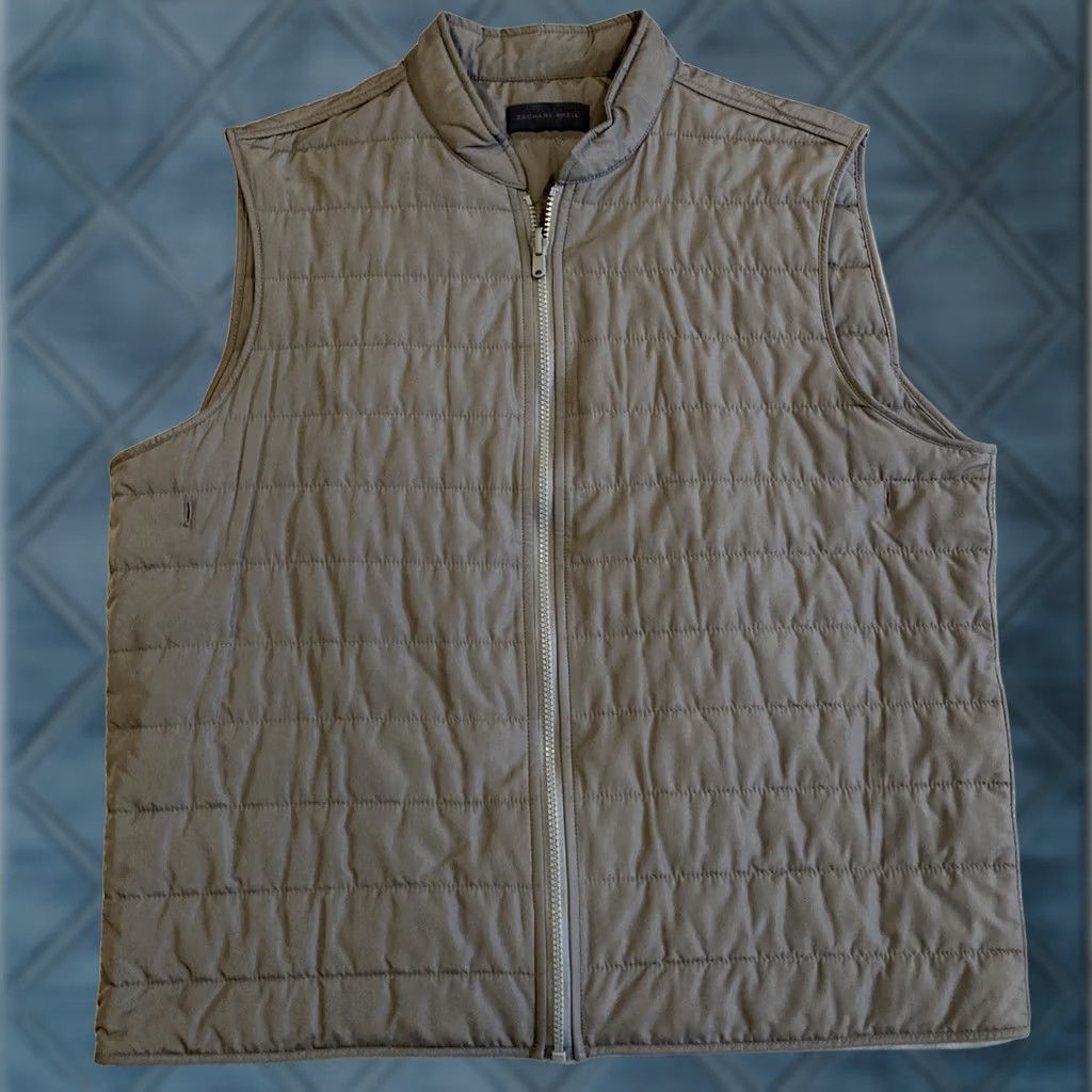 Vintage ZACHARY PRELL Vest Men's Gray Nylon Quilted Puffer L Size US L / EU 52-54 / 3 - 1 Thumbnail